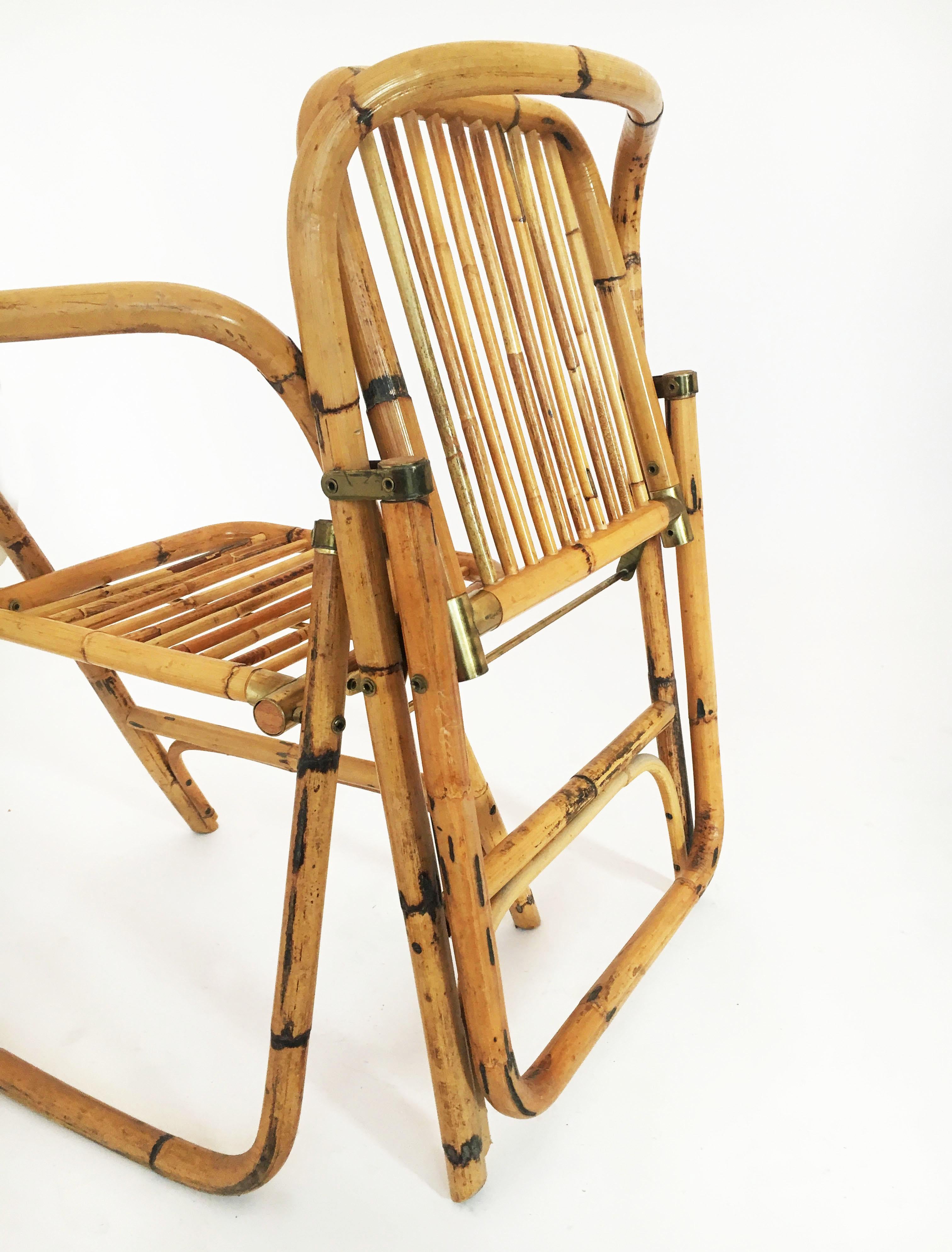 Klappbare Stühle aus Bambus von Dalvera:: Italien 1970er im Angebot 12