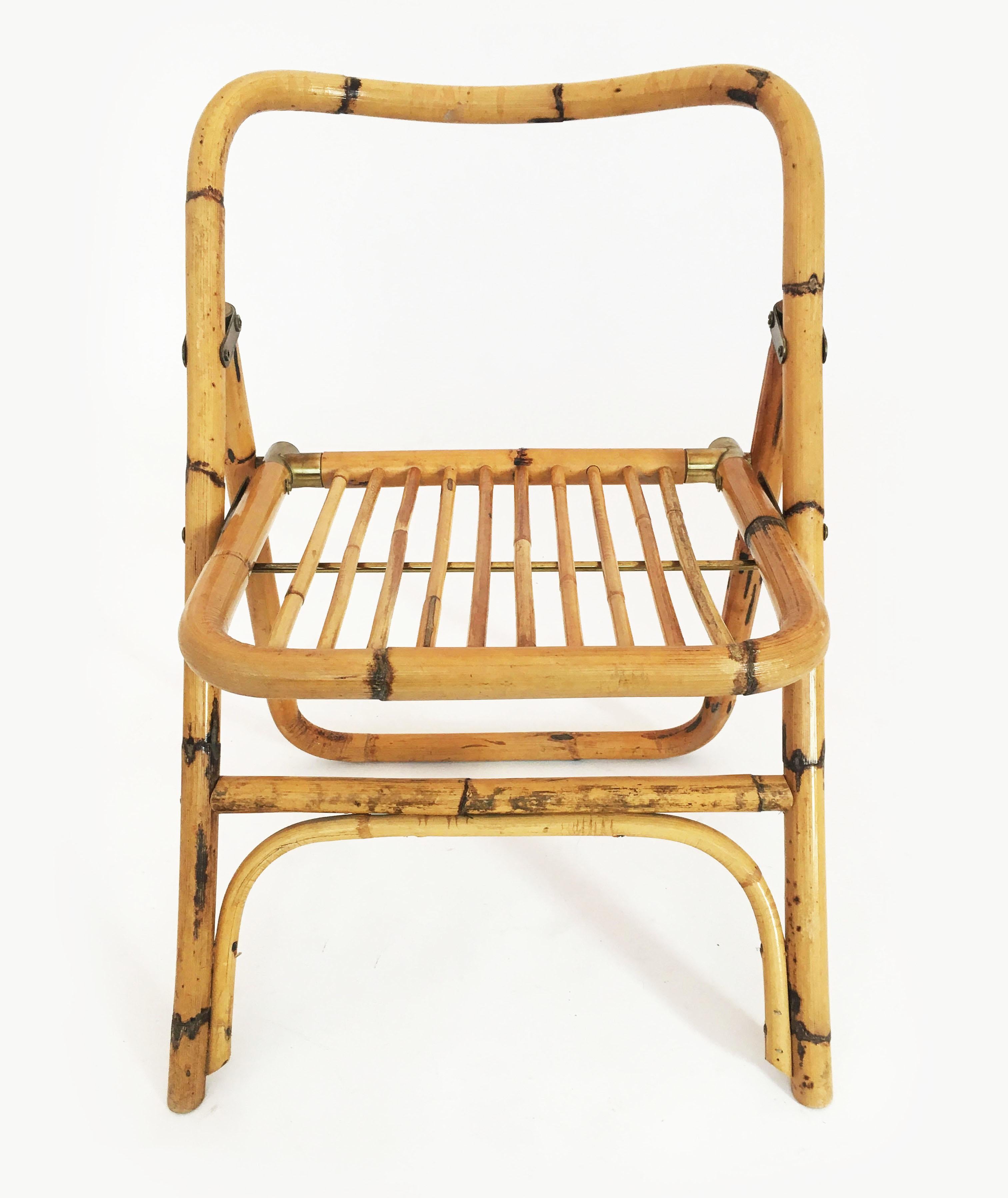 Klappbare Stühle aus Bambus von Dalvera:: Italien 1970er im Angebot 2