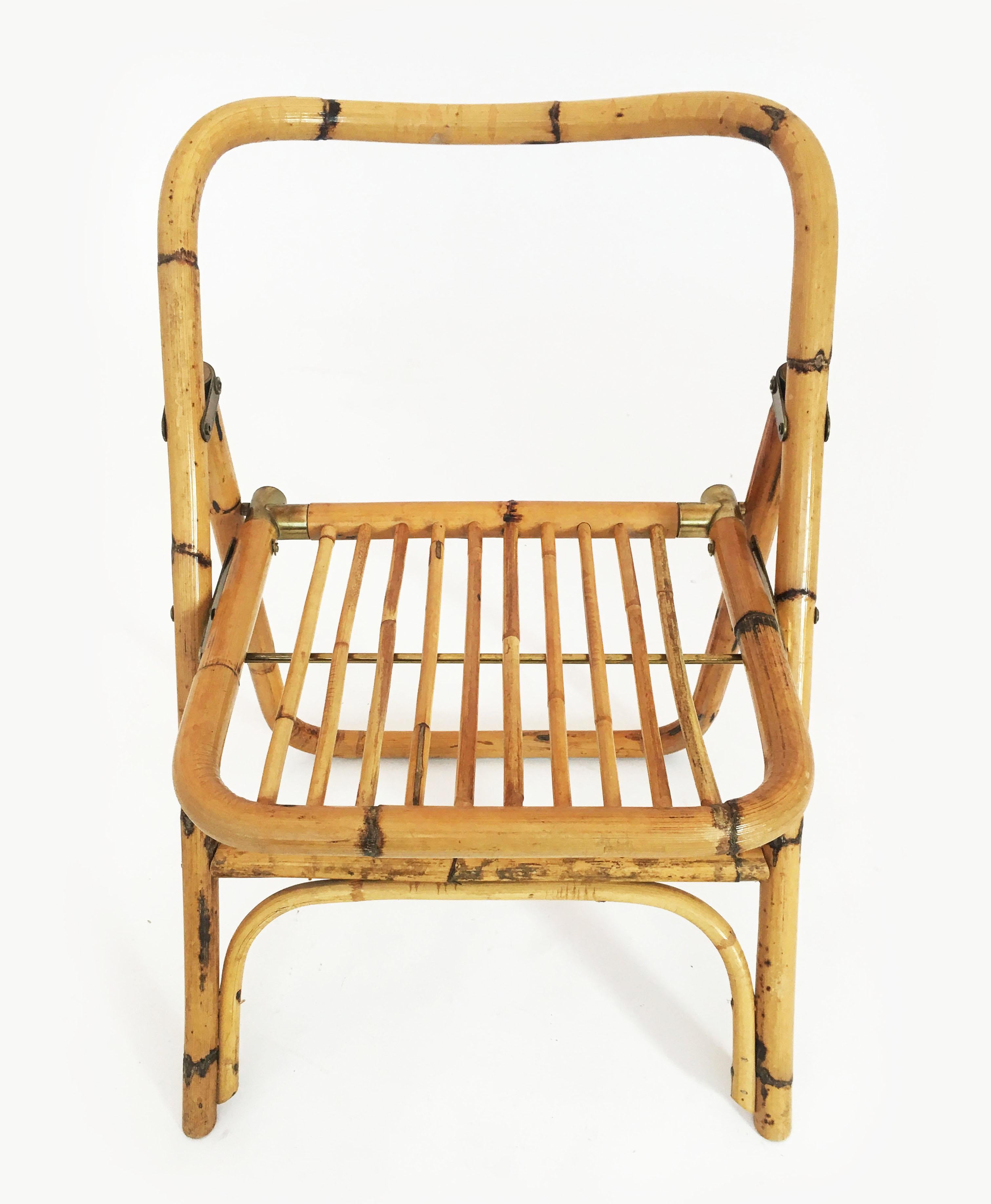 Folding Bamboo Chairs by Dalvera, Italy 1970s For Sale 2