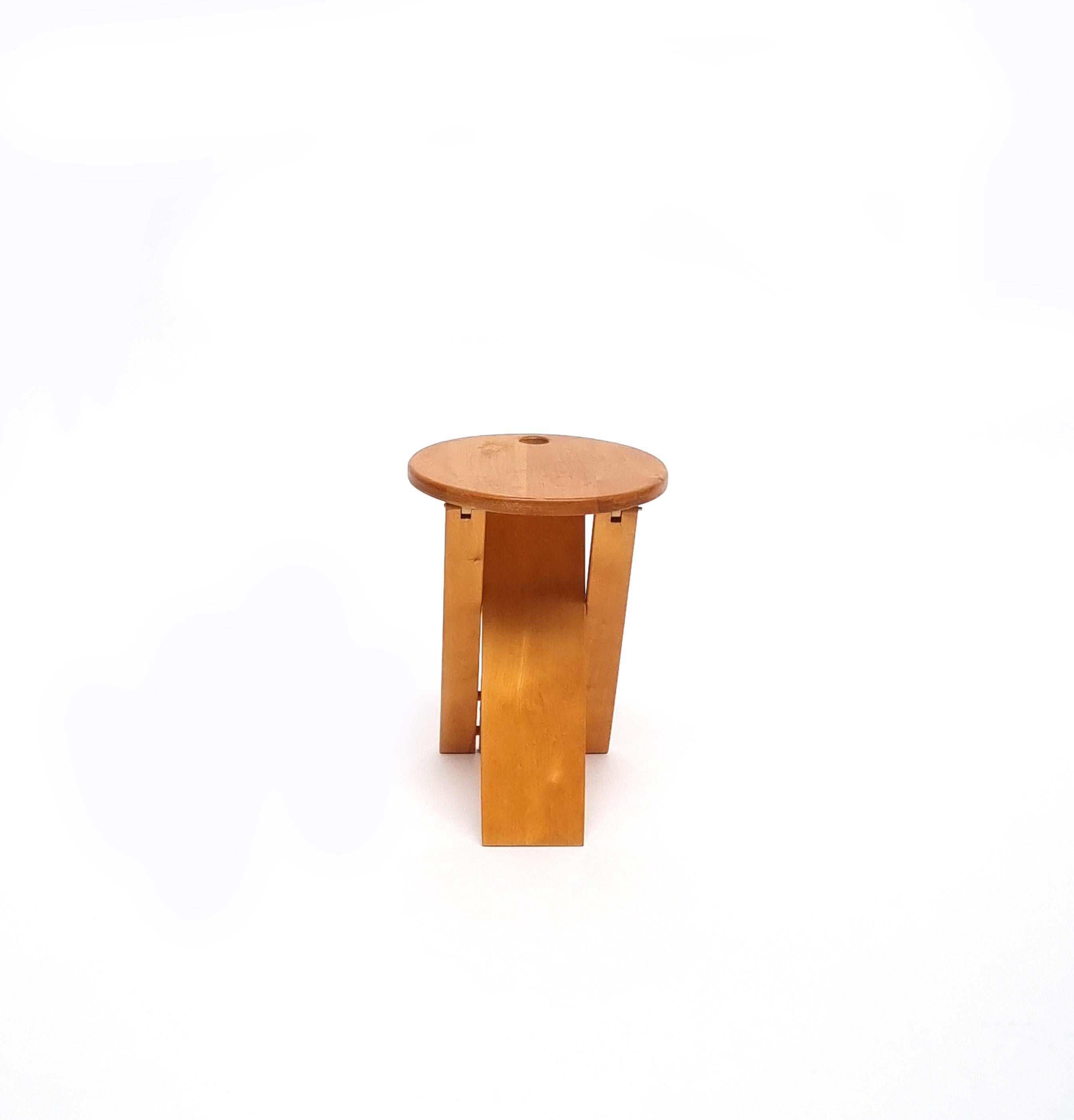 Mid-Century Modern Foldable Beech Suzy Stool by Adrian Reed, 1980s