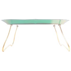 Used Foldable Brass Green Breakfast Bed Tray by Jean Burkhalter, 1950s