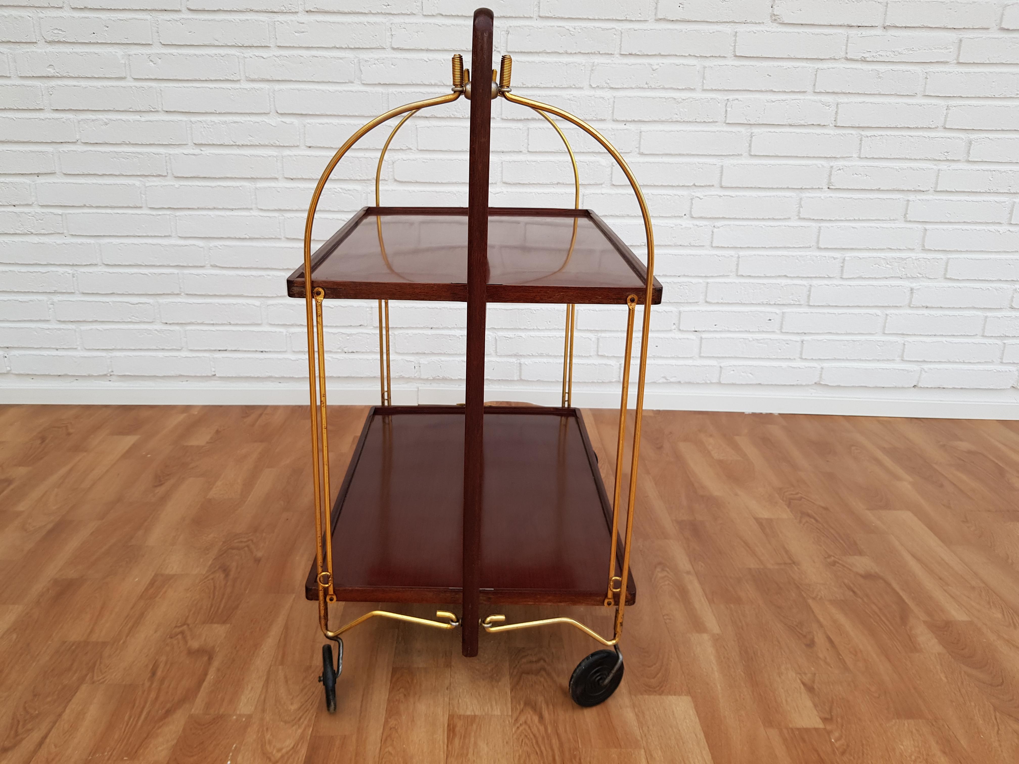 Foldable Cart Table by Marie Francoise Mondineu, 1950s, France In Good Condition For Sale In Tarm, DK