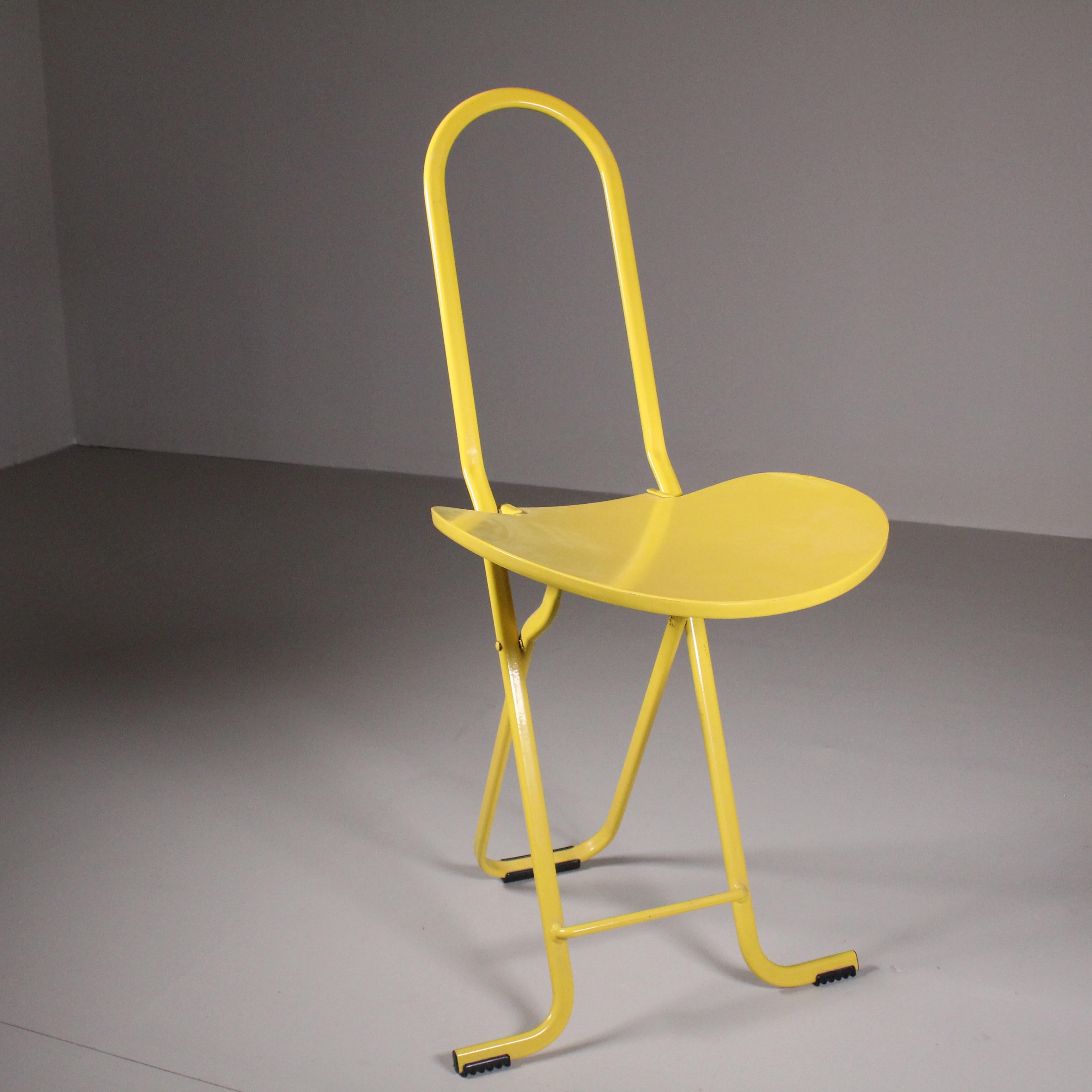 Metal Foldable Chair Dafne, Gastone Rinaldi, Thema, 1970 For Sale