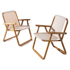 Vintage Foldable chairs in bamboo & yuta