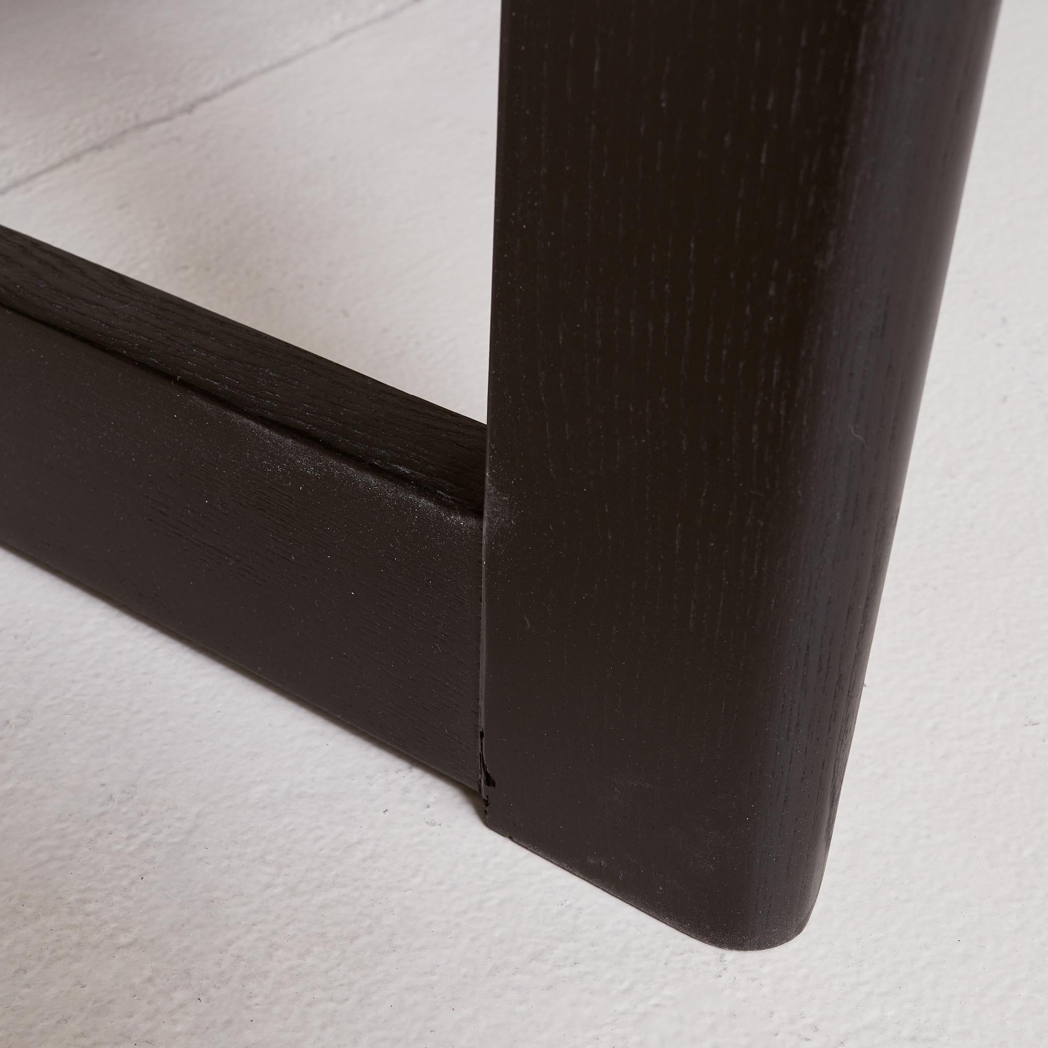 Foldable Ebonized Ash Wood Console + Dining Table, France 1970s For Sale 1