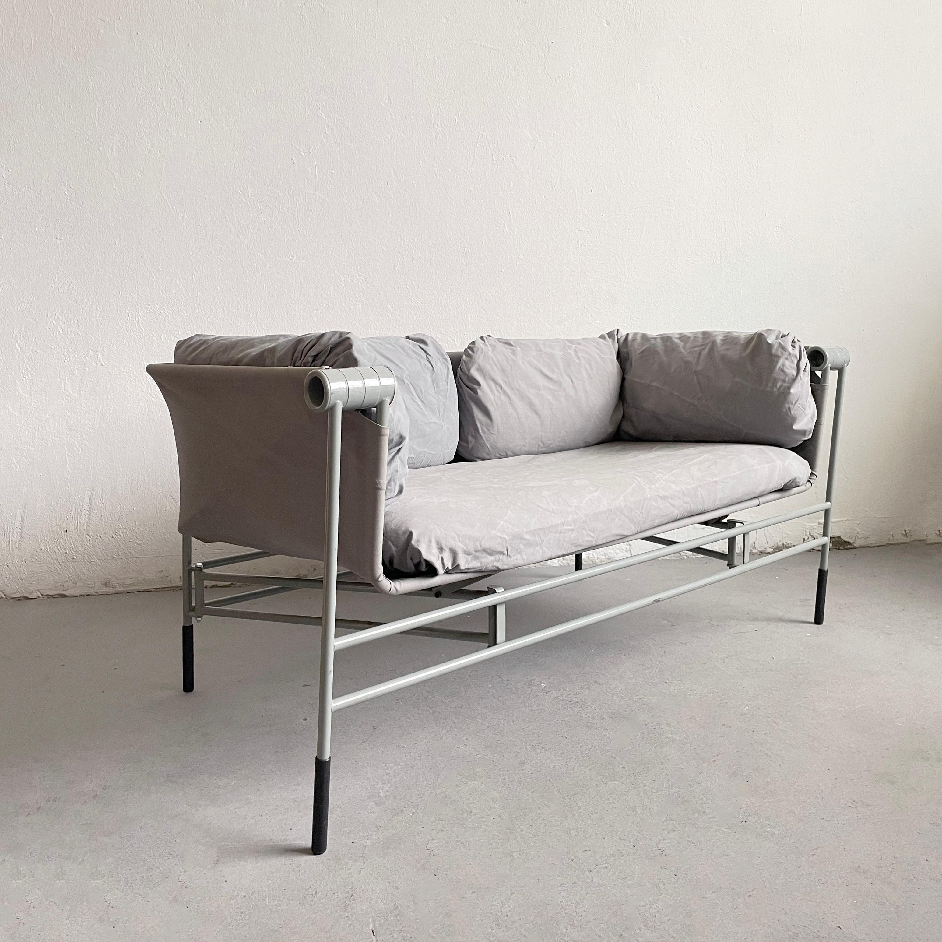 Foldable Italian Sofa with Grey Steel Frame, 1980s 5