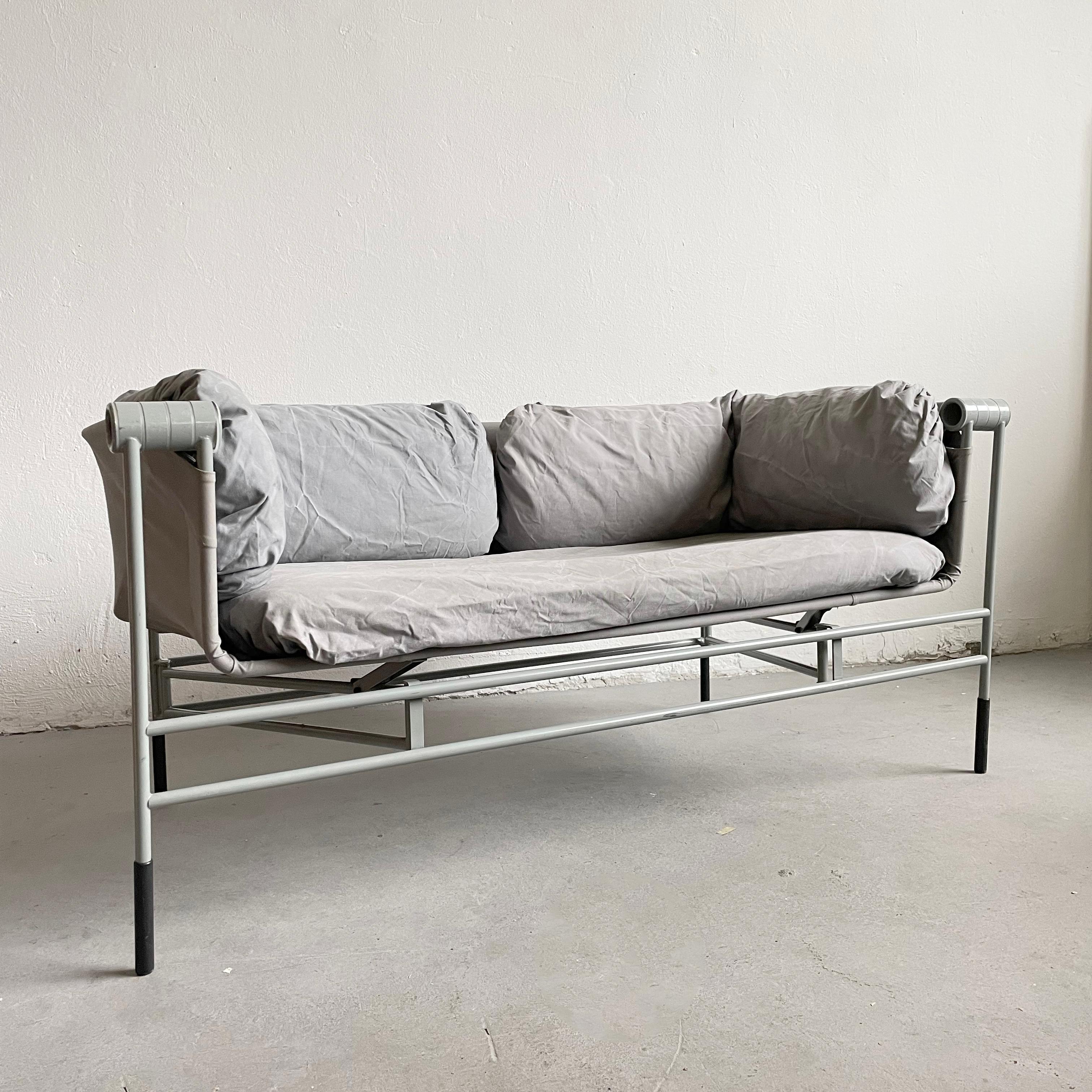 Foldable Italian Sofa with Grey Steel Frame, 1980s 9