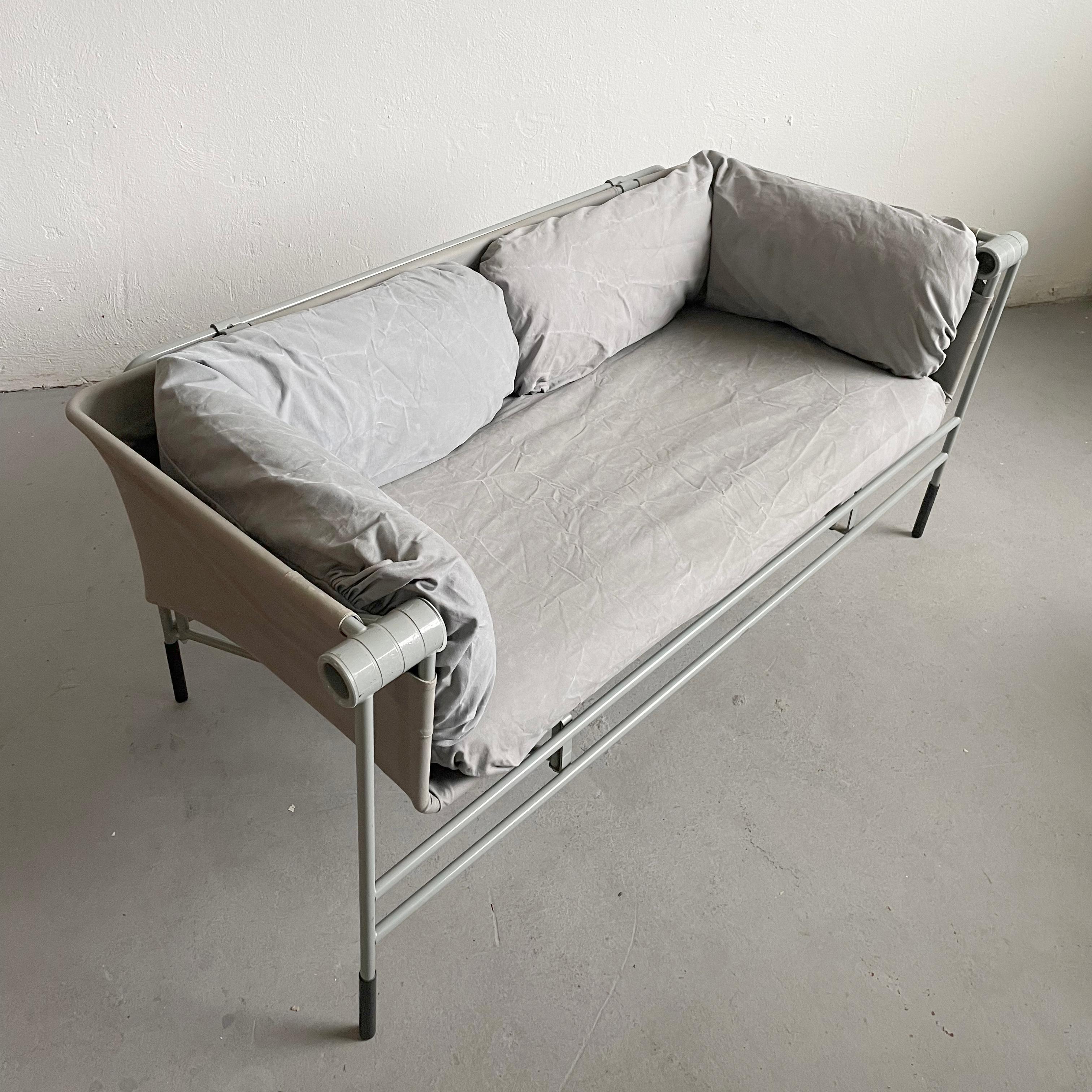 Foldable Italian Sofa with Grey Steel Frame, 1980s 10