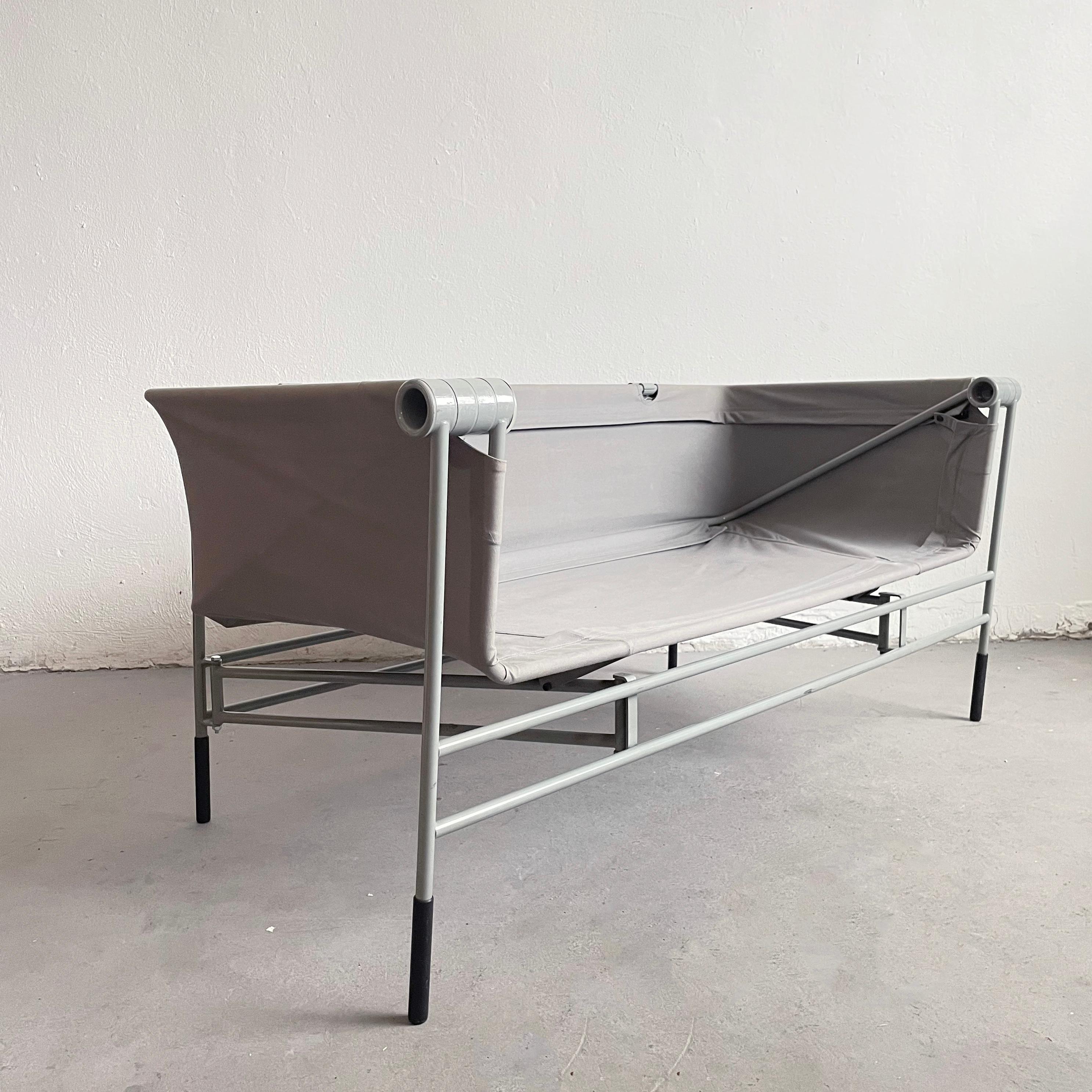 Foldable Italian Sofa with Grey Steel Frame, 1980s In Good Condition In Zagreb, HR