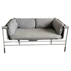 Foldable Italian Sofa with Grey Steel Frame, 1980s