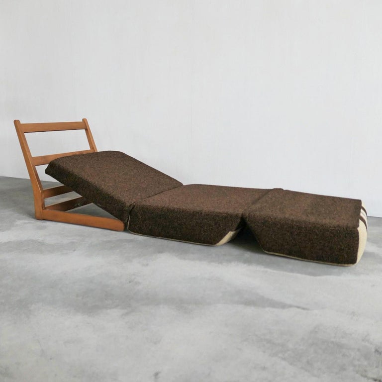 Foldable Lounge Chair / Daybed in Beech For Sale at 1stDibs