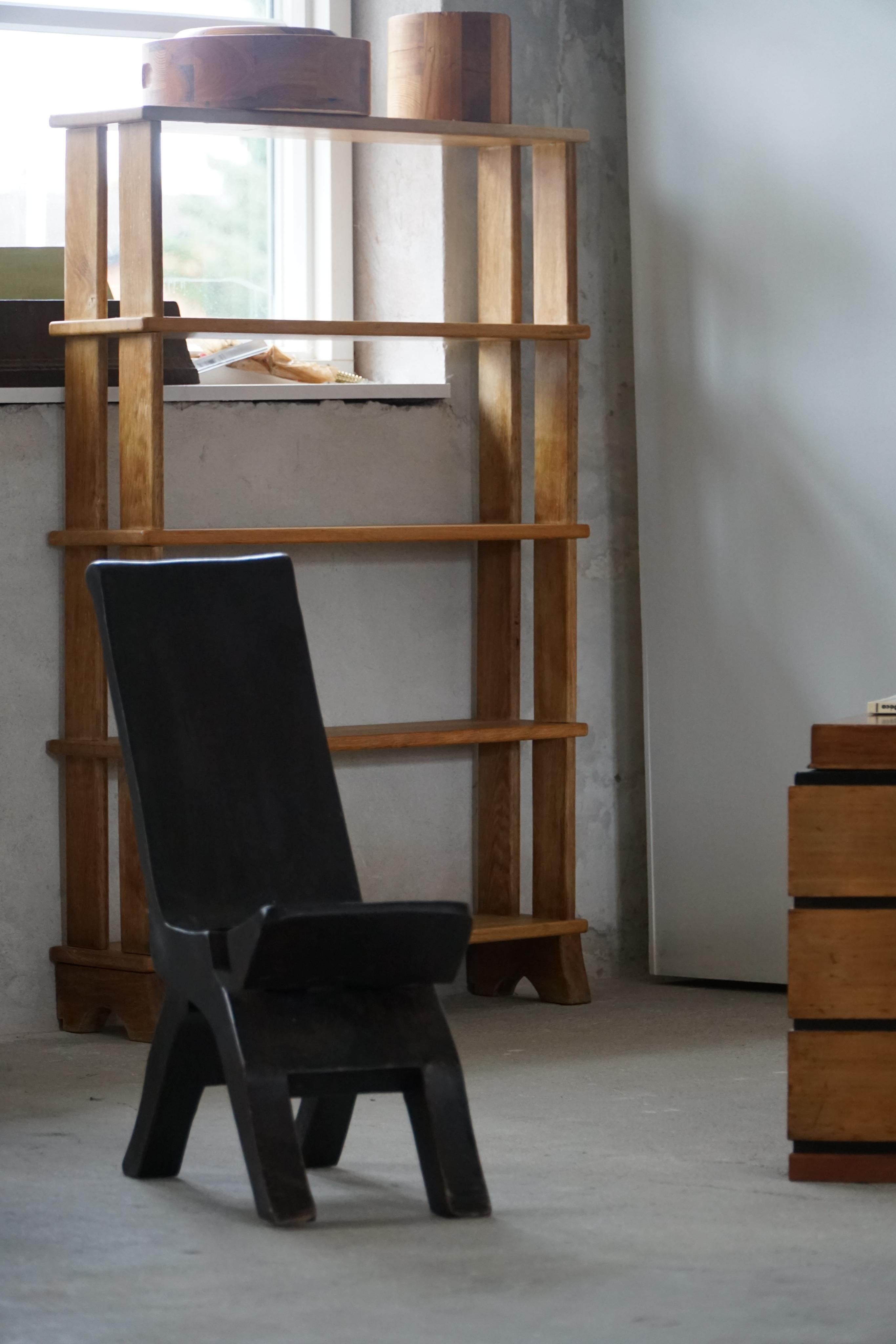 Hand-Crafted Foldable Oriental Wabi Sabi Chair in Solid Wood, Midcentury, 1960s