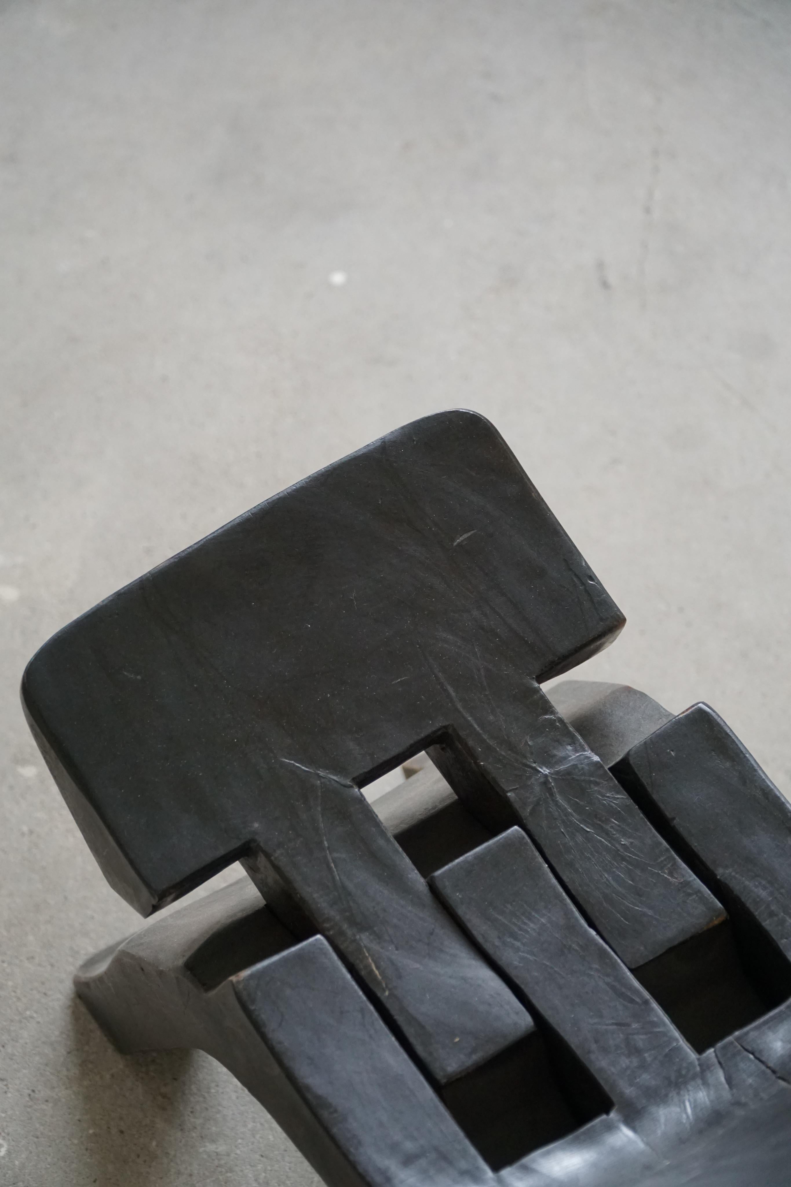 20th Century Foldable Oriental Wabi Sabi Chair in Solid Wood, Midcentury, 1960s