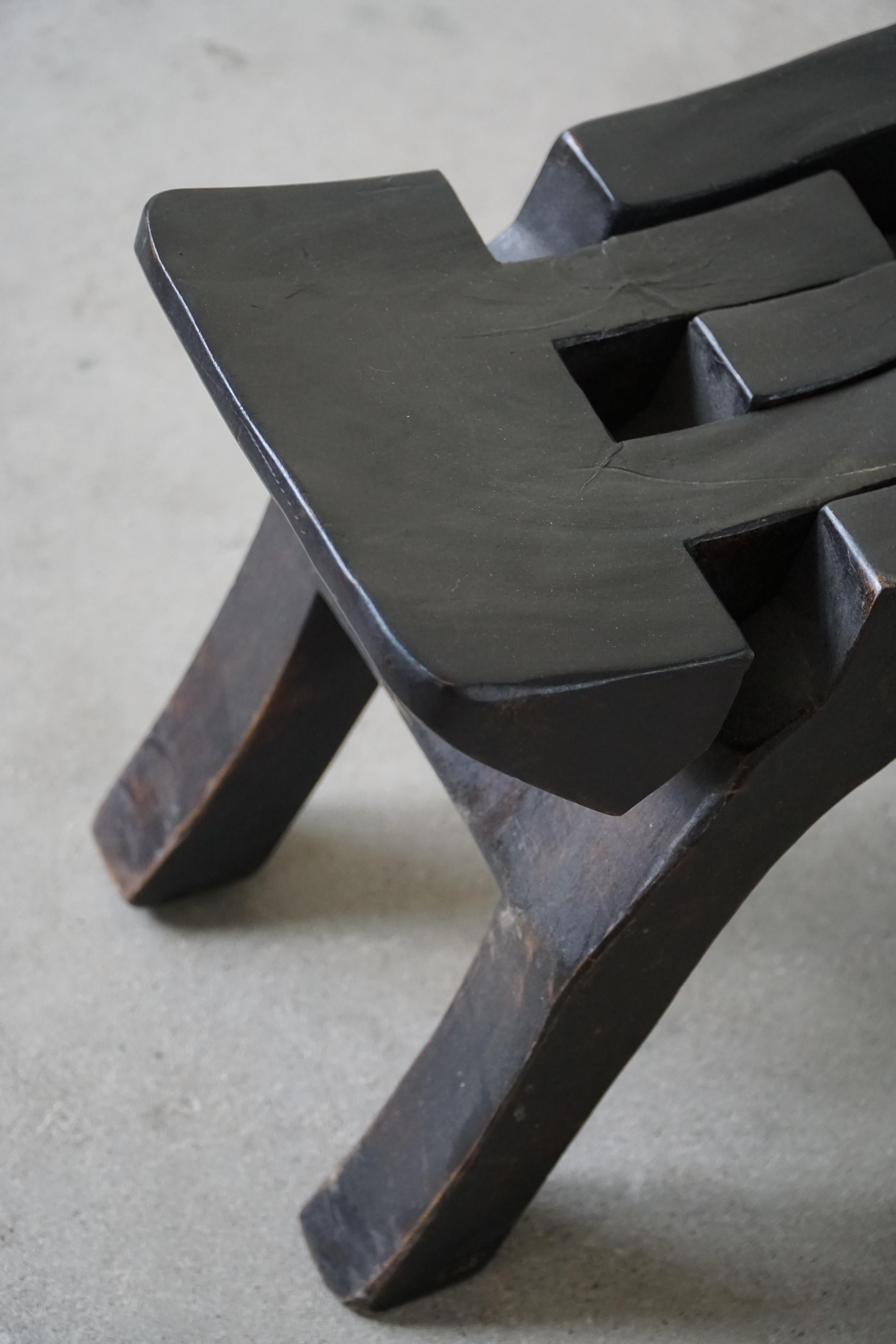 Foldable Oriental Wabi Sabi Chair in Solid Wood, Midcentury, 1960s 1