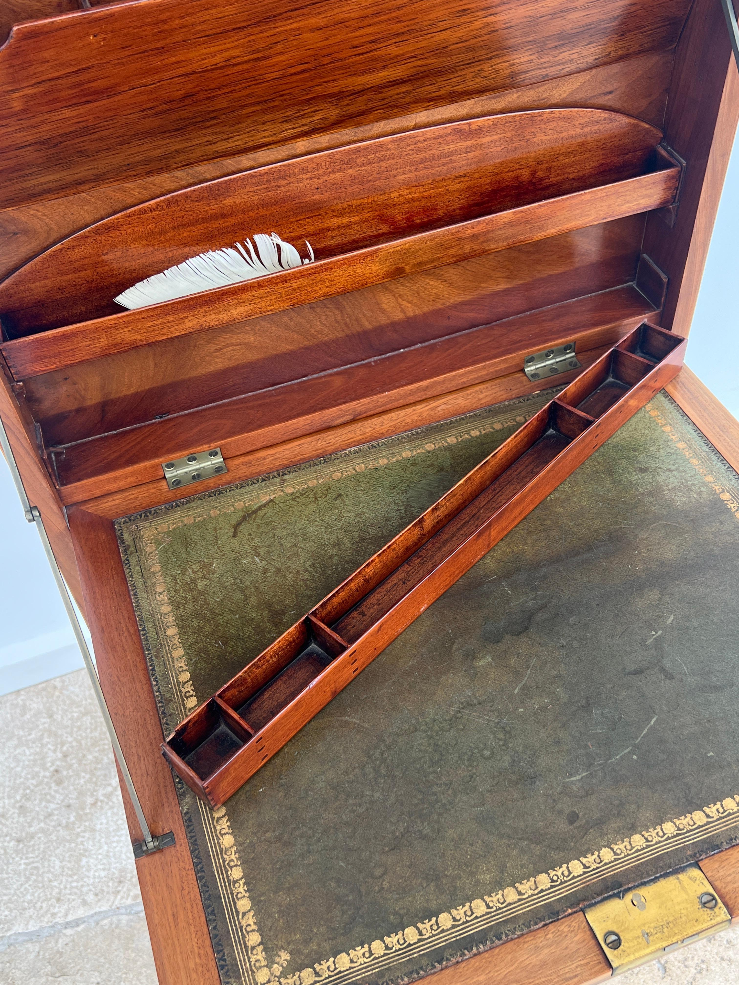 Foldable Patent Secretary with Ink Drawing, English 19th-Century For Sale 6