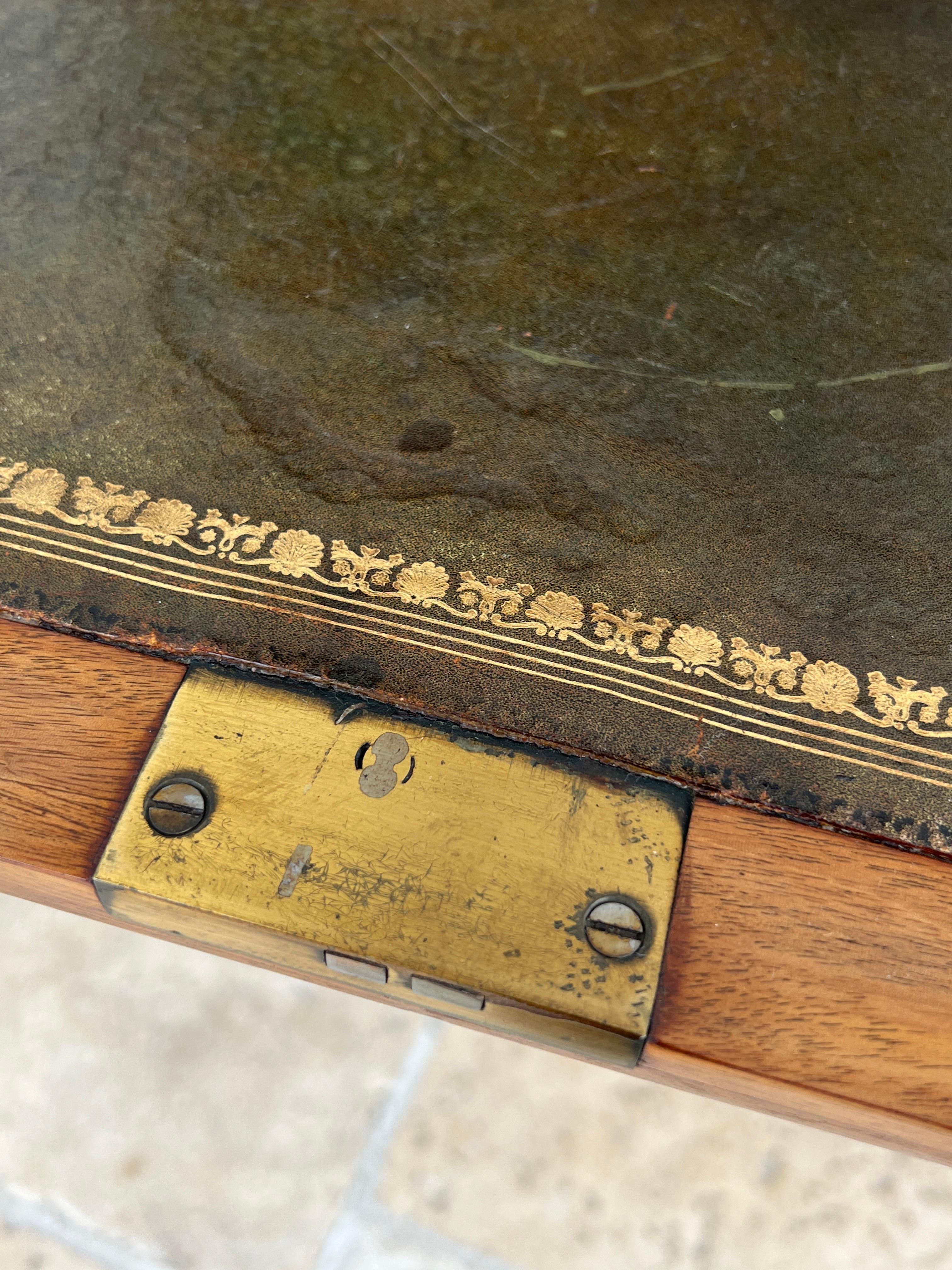 19th Century Foldable Patent Secretary with Ink Drawing, English 19th-Century For Sale