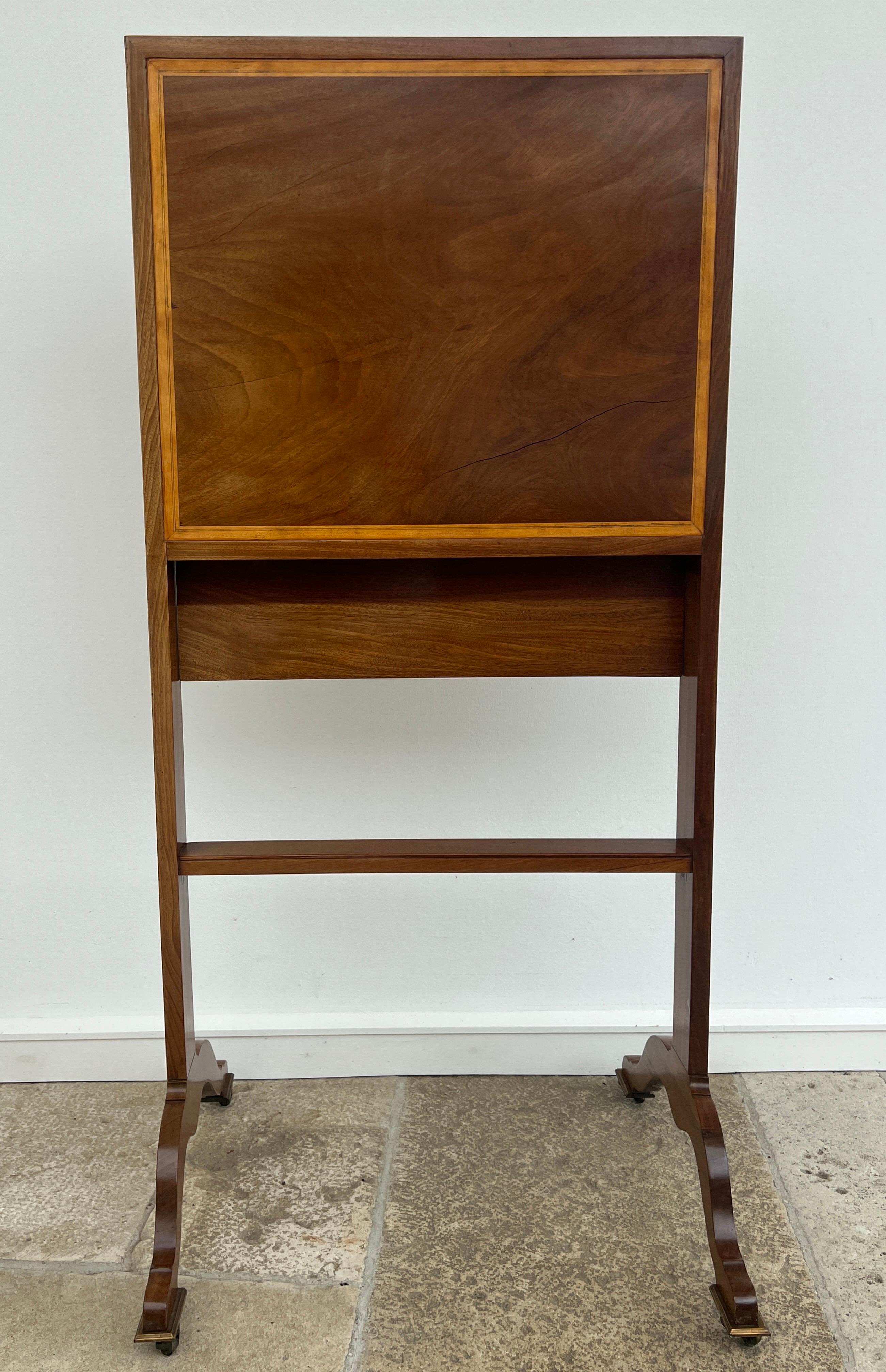Foldable Patent Secretary with Ink Drawing, English 19th-Century For Sale 2