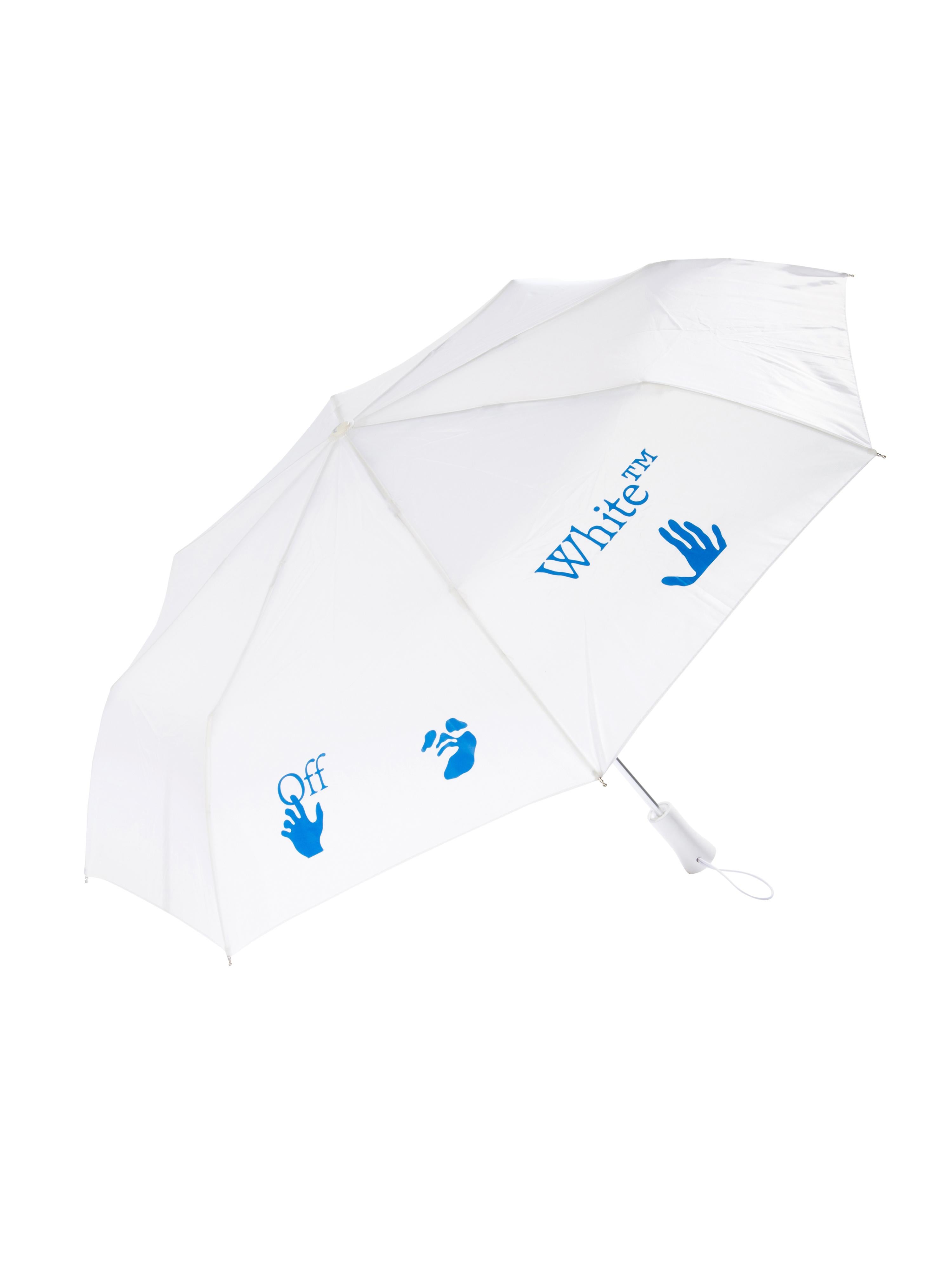 Off-White Foldable Umbrella White Blue For Sale