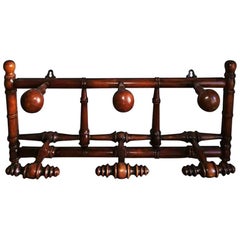 Antique Foldable Wall Coat Rack Faux Bamboo,