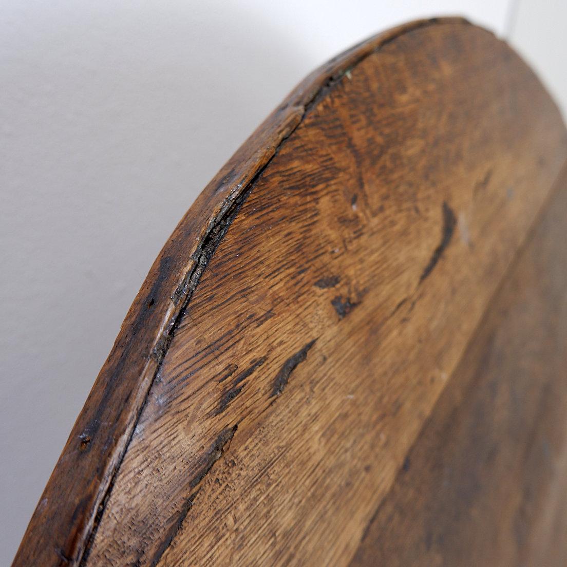 Table de vigneron pliable en chêne massif - Ø 90cm en vente 6