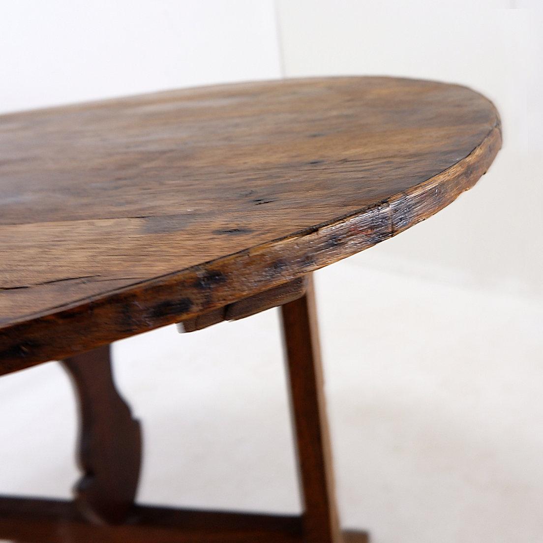 Bois Table de vigneron pliable en chêne massif - Ø 90cm en vente