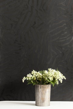 Folded Black Velvet Monochromatic Wallpaper with Matte Black and Gloss Black Ink