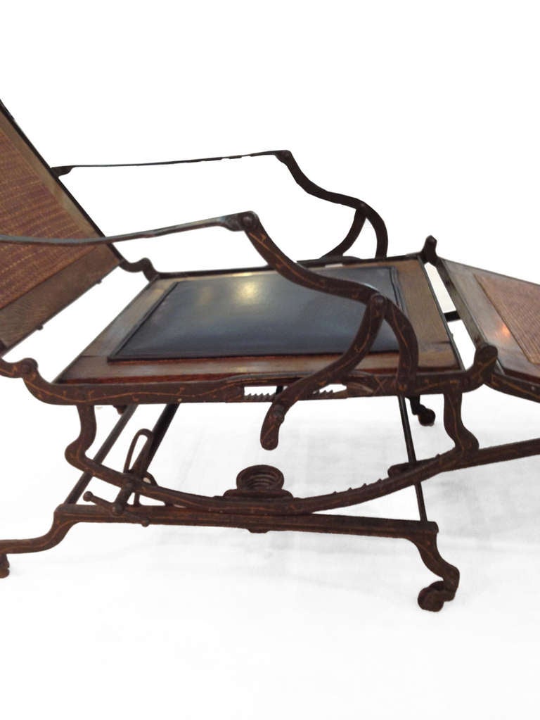 Folded Cruise Ship Rocking Chaise Lounge, New York, 1890 In Good Condition In Milan, IT