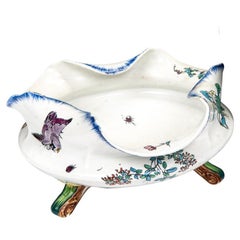 "Folded" Fruit Bowl of service Bracquemond-Rousseau / Faience Montereau