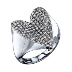 Folded Heart Diamond Ring