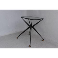 Folded Metal and Glass Table, 1950