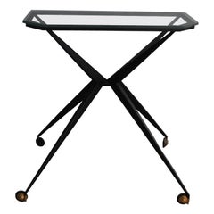 Folded Metal and Glass Table, 1950