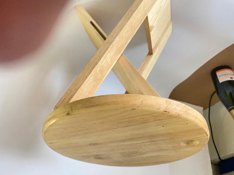 Folded Stool in Wood, Brown Color, by Adrian Reed, France, 1970 For ...