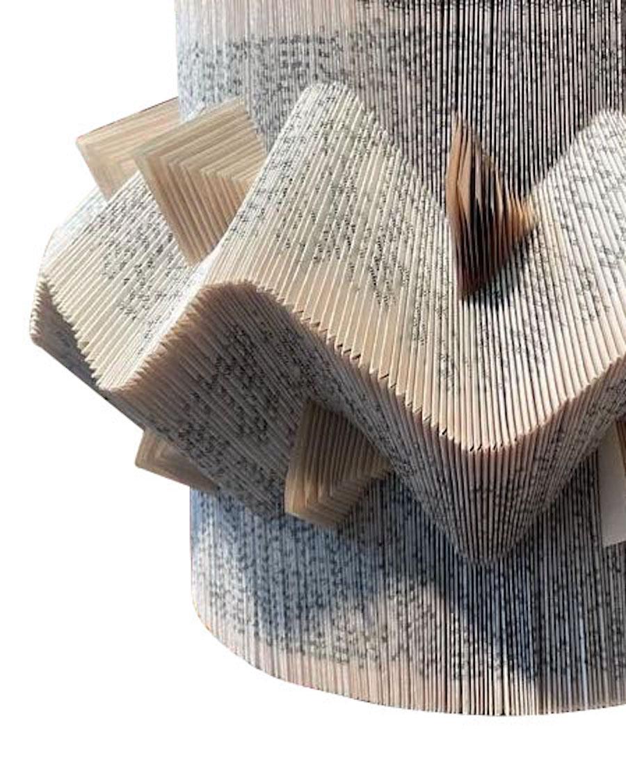 Italian Folded Vintage Book Wall Sculpture, Italy, Contemporary For Sale