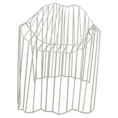 Folded Wire Chair in White Powder-Coated Stainless Steel by Julian Mayor