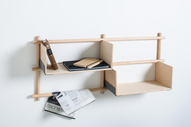 Foldin Shelf Four Holes Two Shelves with Two Hooks For Sale at 1stDibs