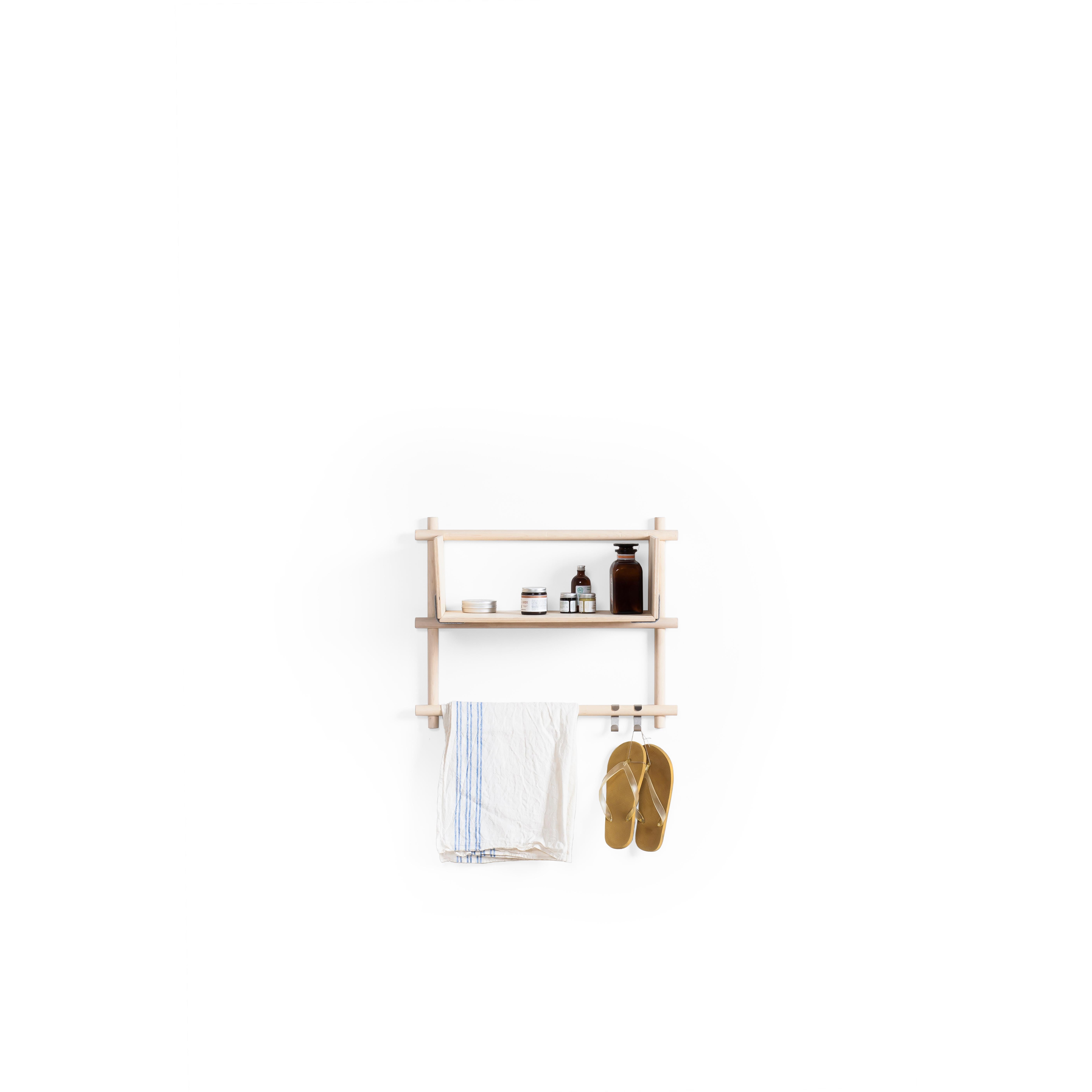 Minimalist Foldin Shelf Two Holes One Shelf with Two Hooks For Sale