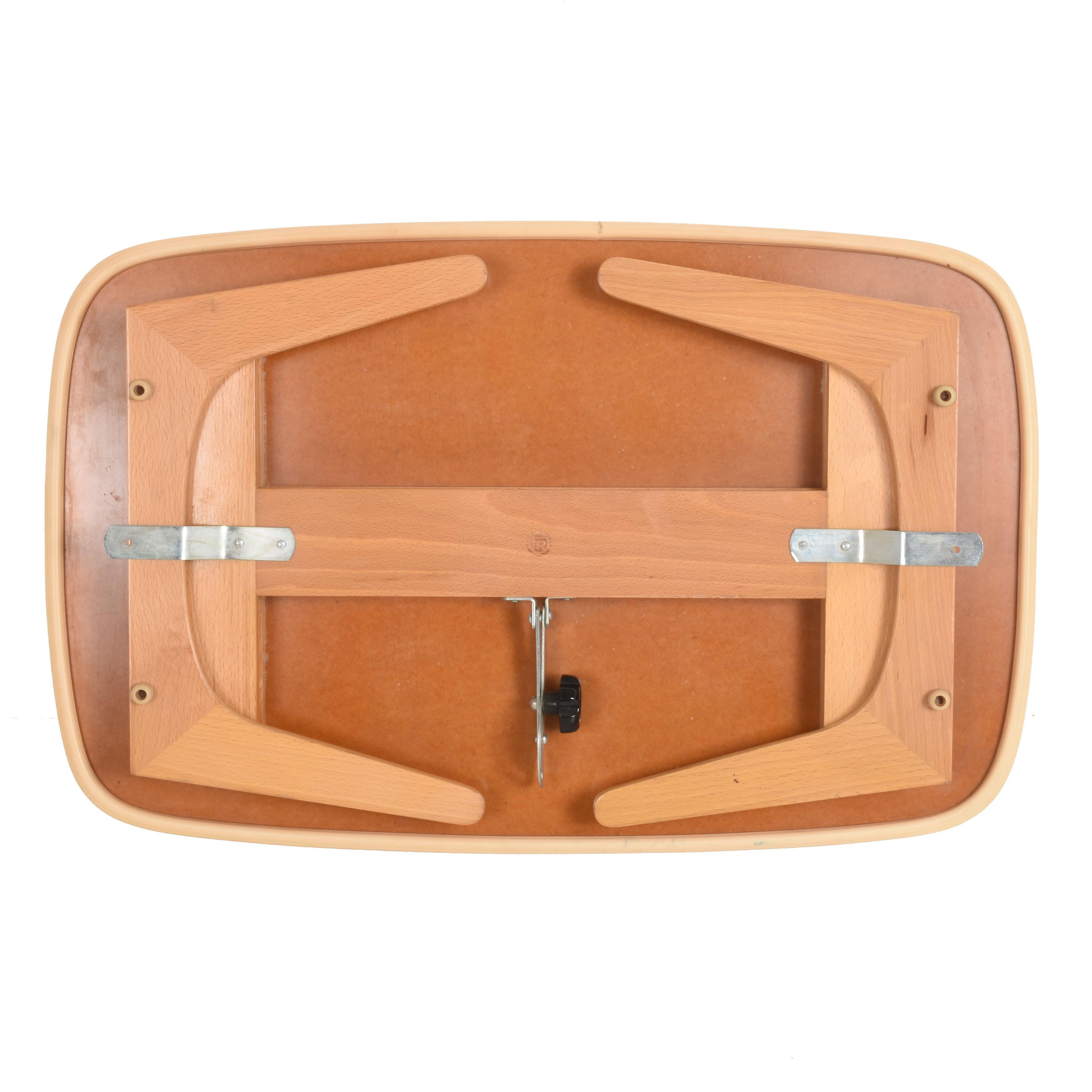 20th Century Folding and Adjustable Bed Tray, Laminated Wood, Fratelli Reguitti, Italy, 1950s For Sale