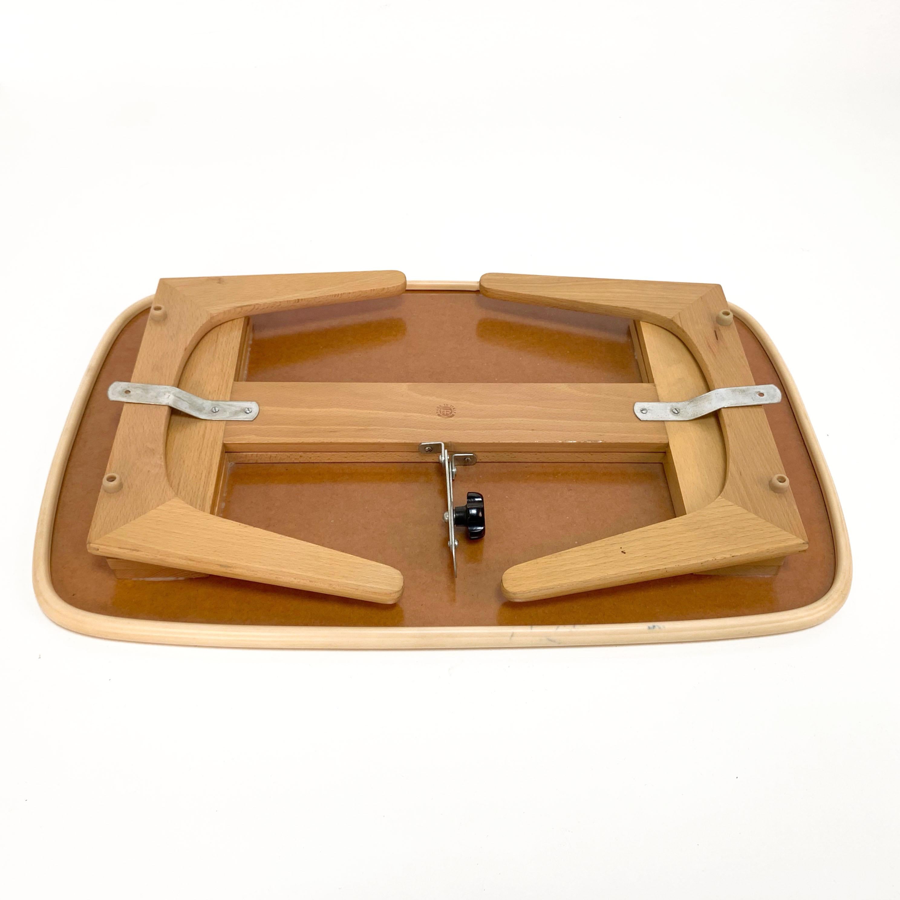 Folding and Adjustable Bed Tray, Laminated Wood, Fratelli Reguitti, Italy, 1950s For Sale 2
