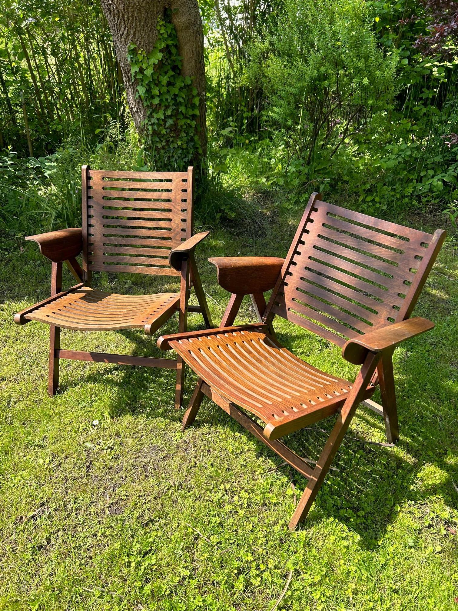 Mid-Century Modern Folding armchairs Rex by Niko Kralj, Slovenia, 1960s. For Sale
