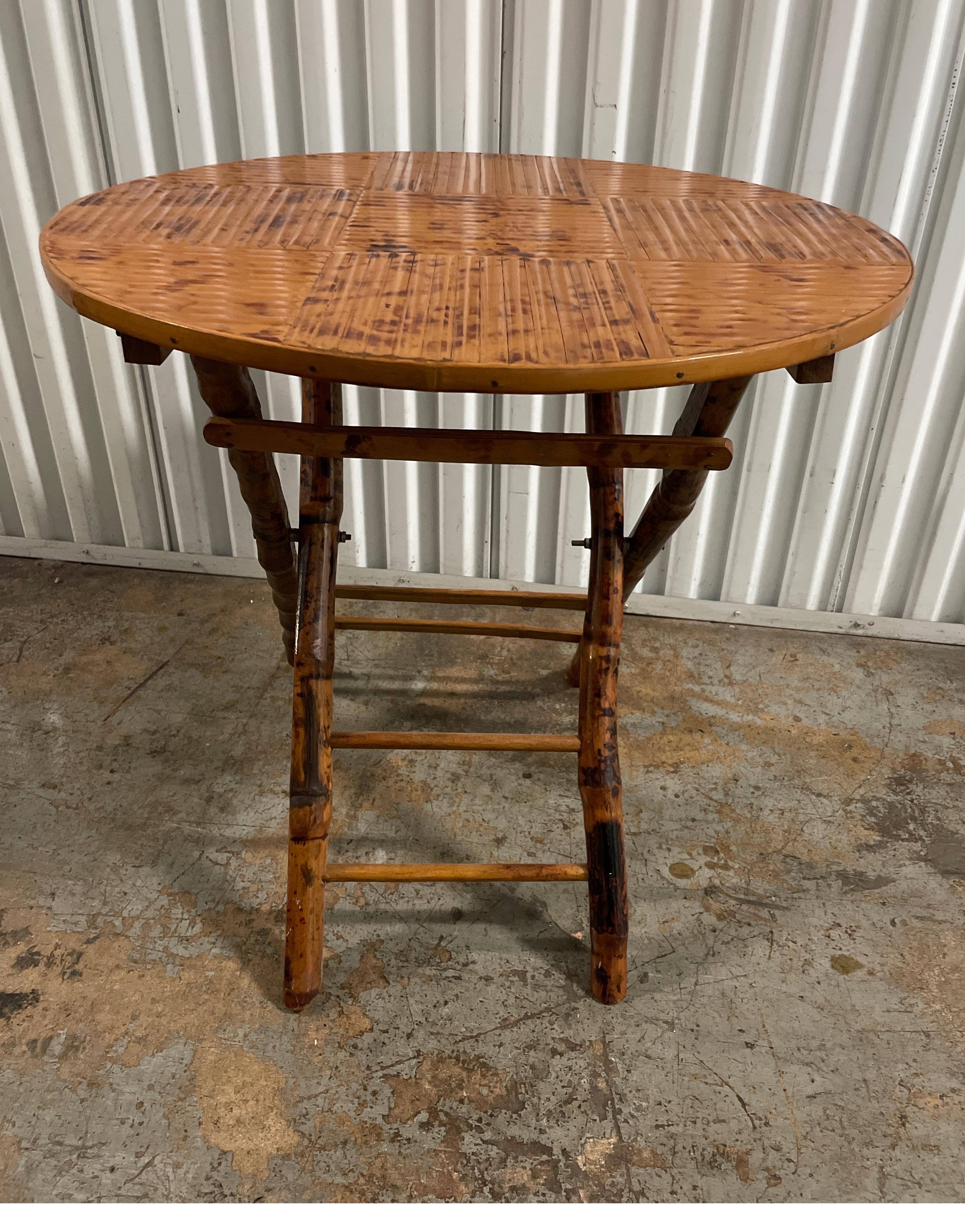 20th Century Folding Bamboo Campaign Table