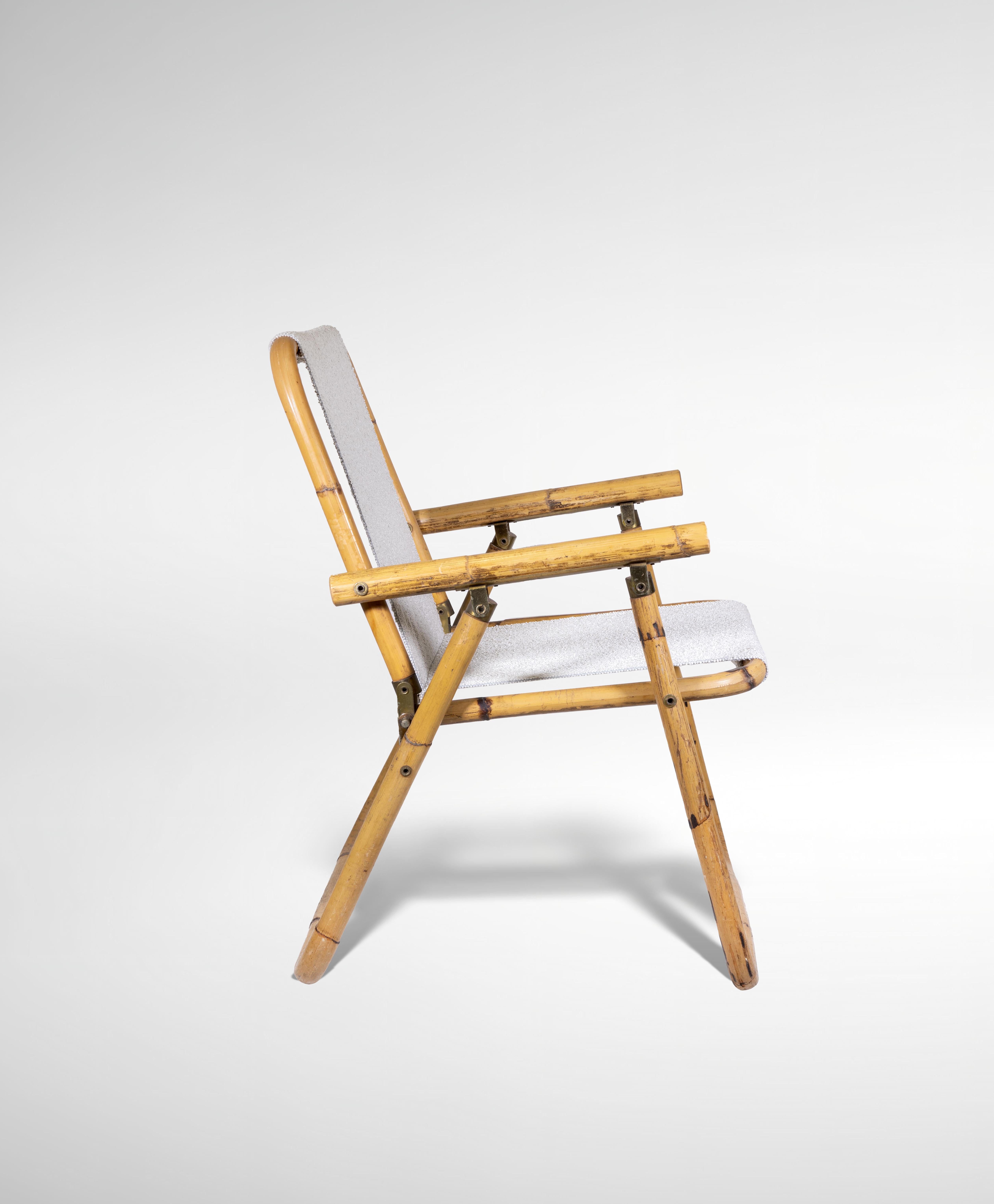 Folding Bambu chair, Italy 1960s.

83 x 63 x 63 cm.

Good conditions 
