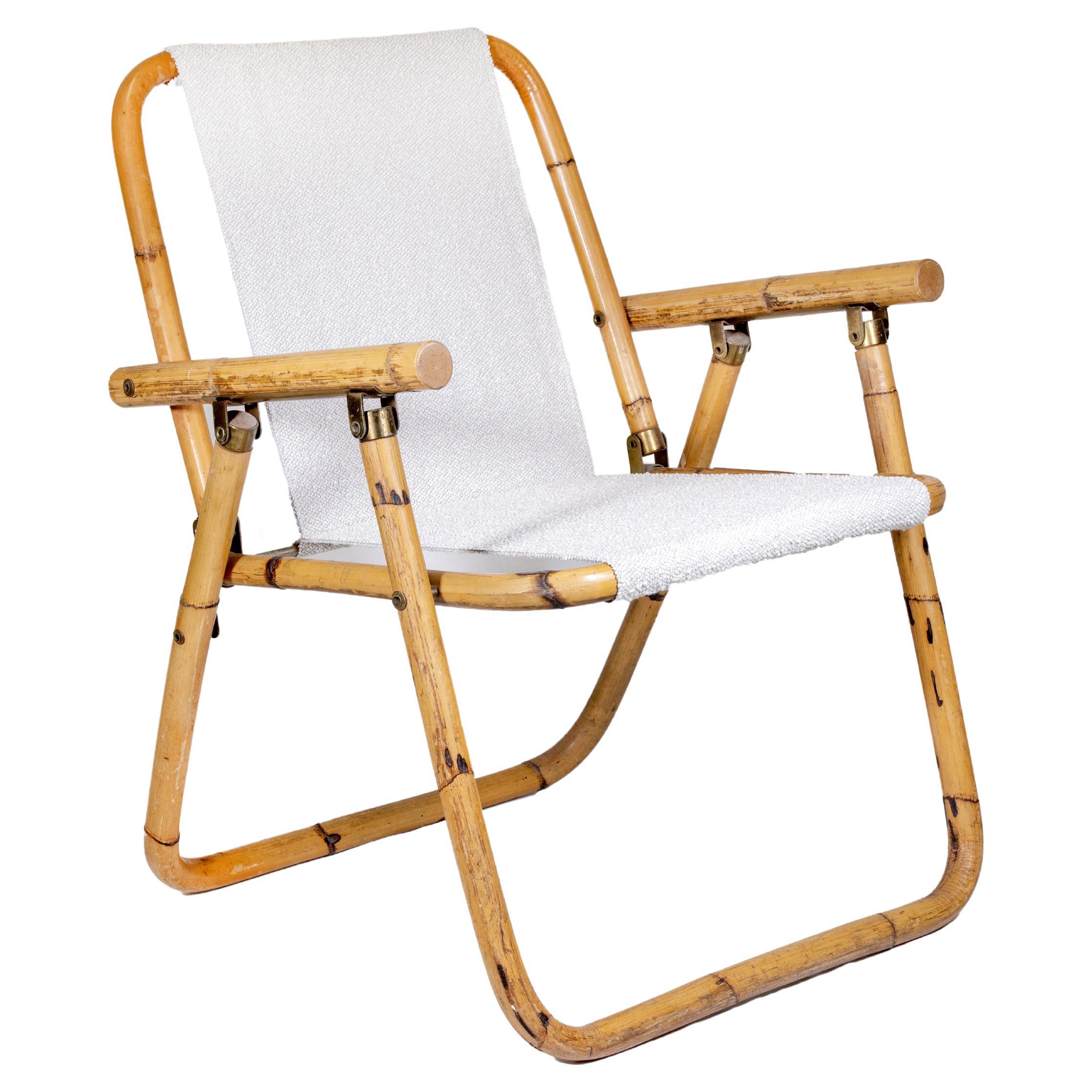 Folding Bambu Chair, Italy 1960s For Sale