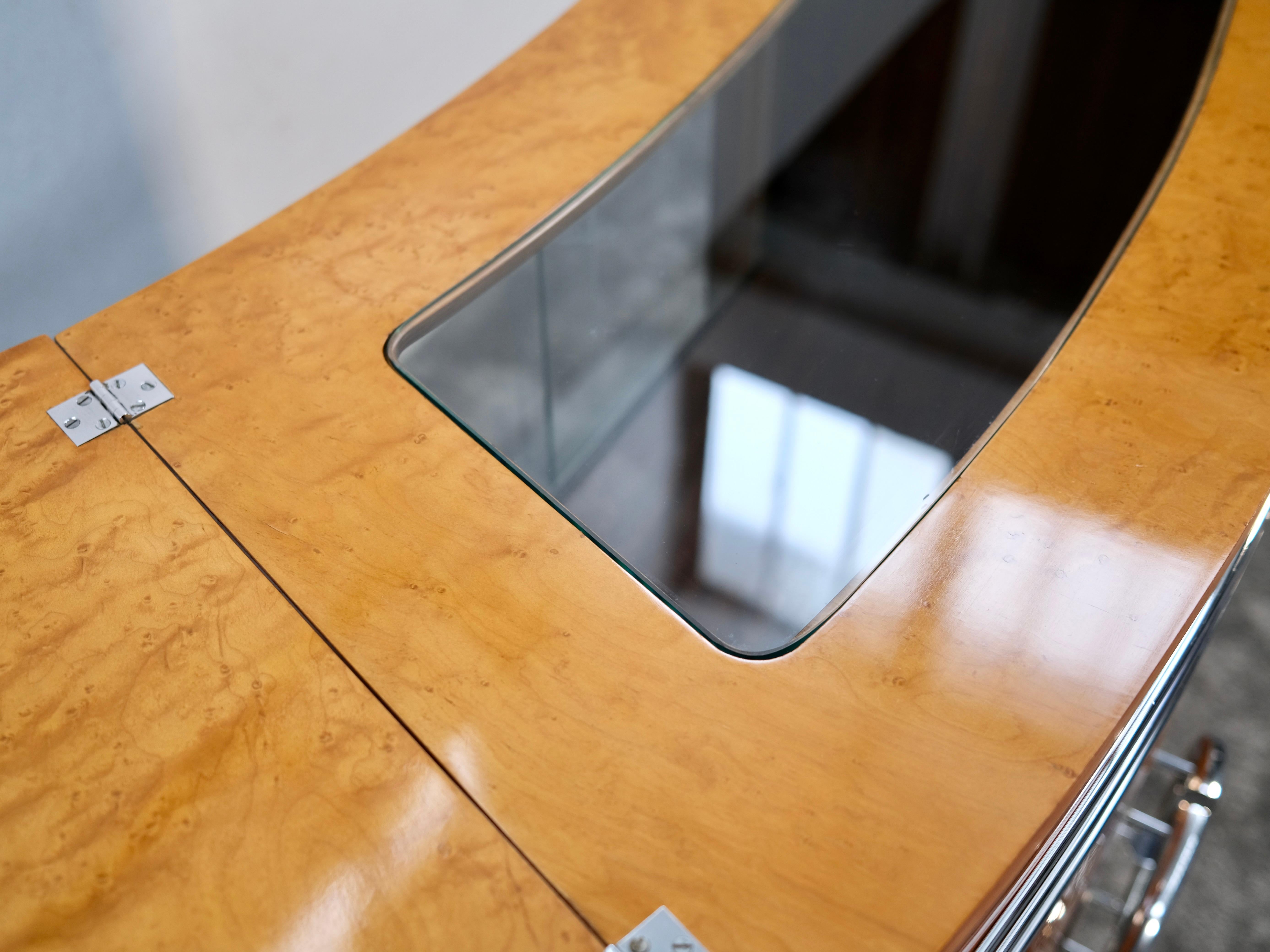 Folding Bar Counter in High Gloss Nutwood, England 1930s Art Deco 5