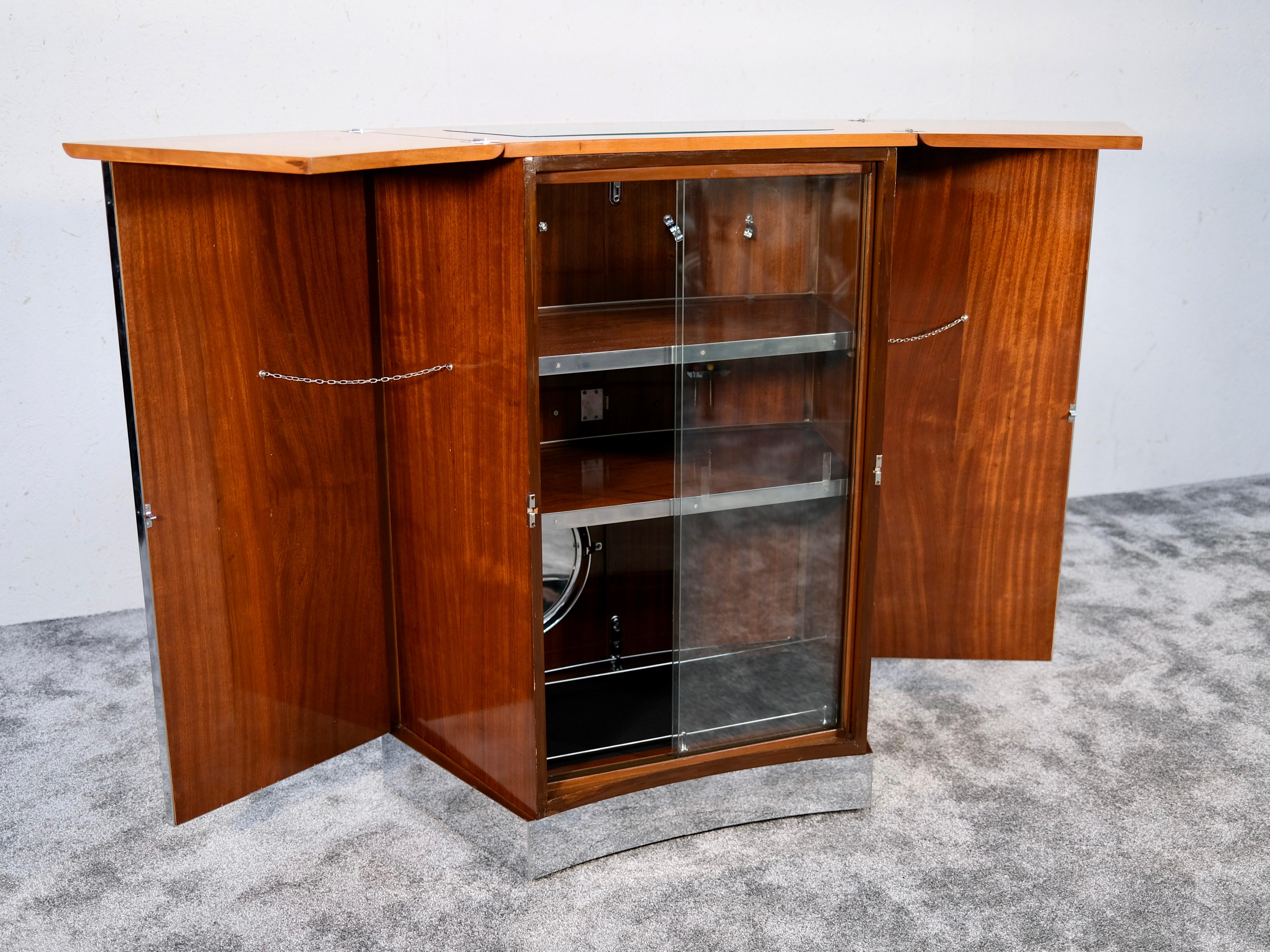 Folding Bar Counter in High Gloss Nutwood, England 1930s Art Deco 9