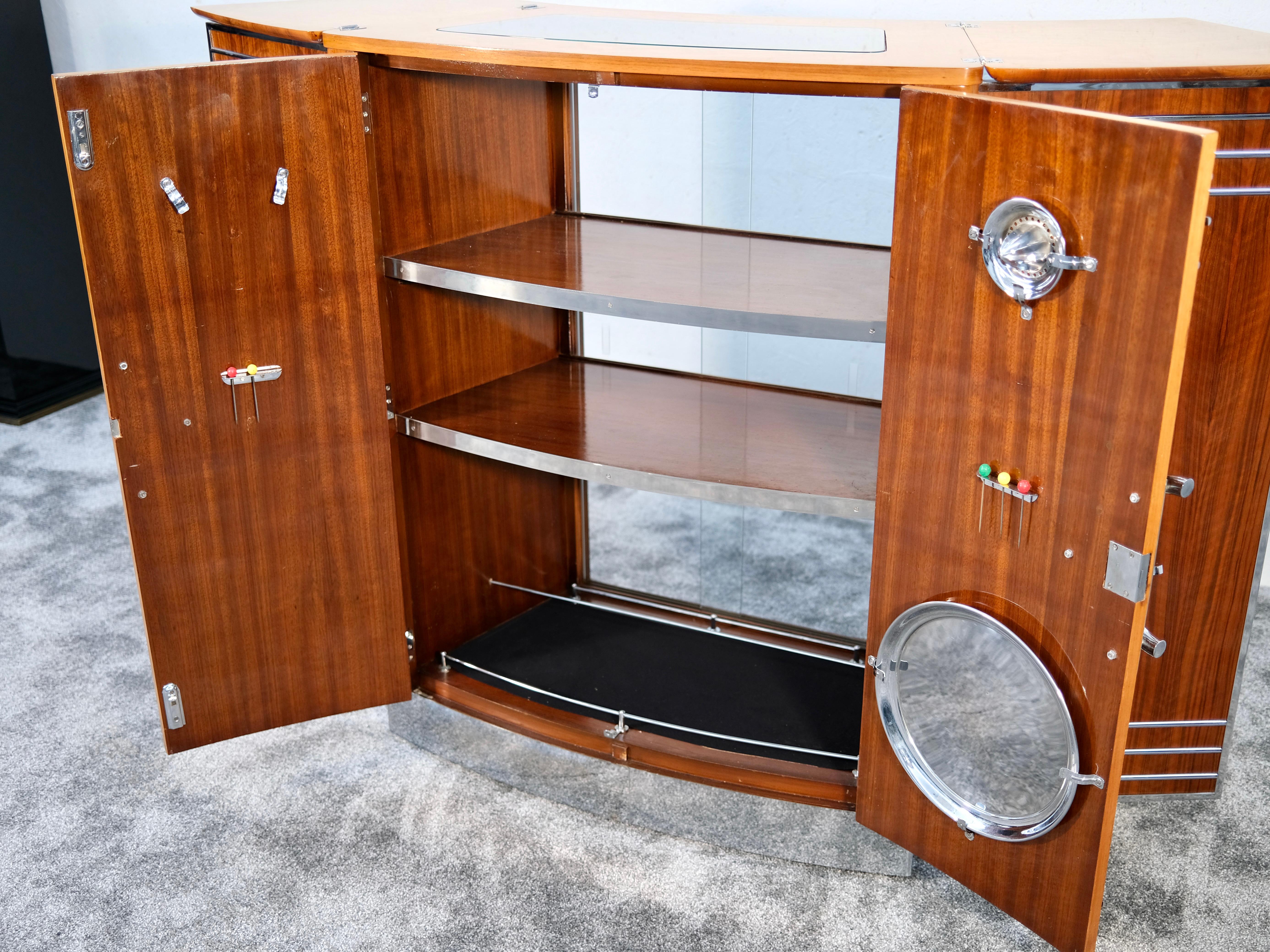 Folding Bar Counter in High Gloss Nutwood, England 1930s Art Deco 1