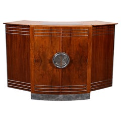 Folding Bar Counter in High Gloss Nutwood, England 1930s Art Deco