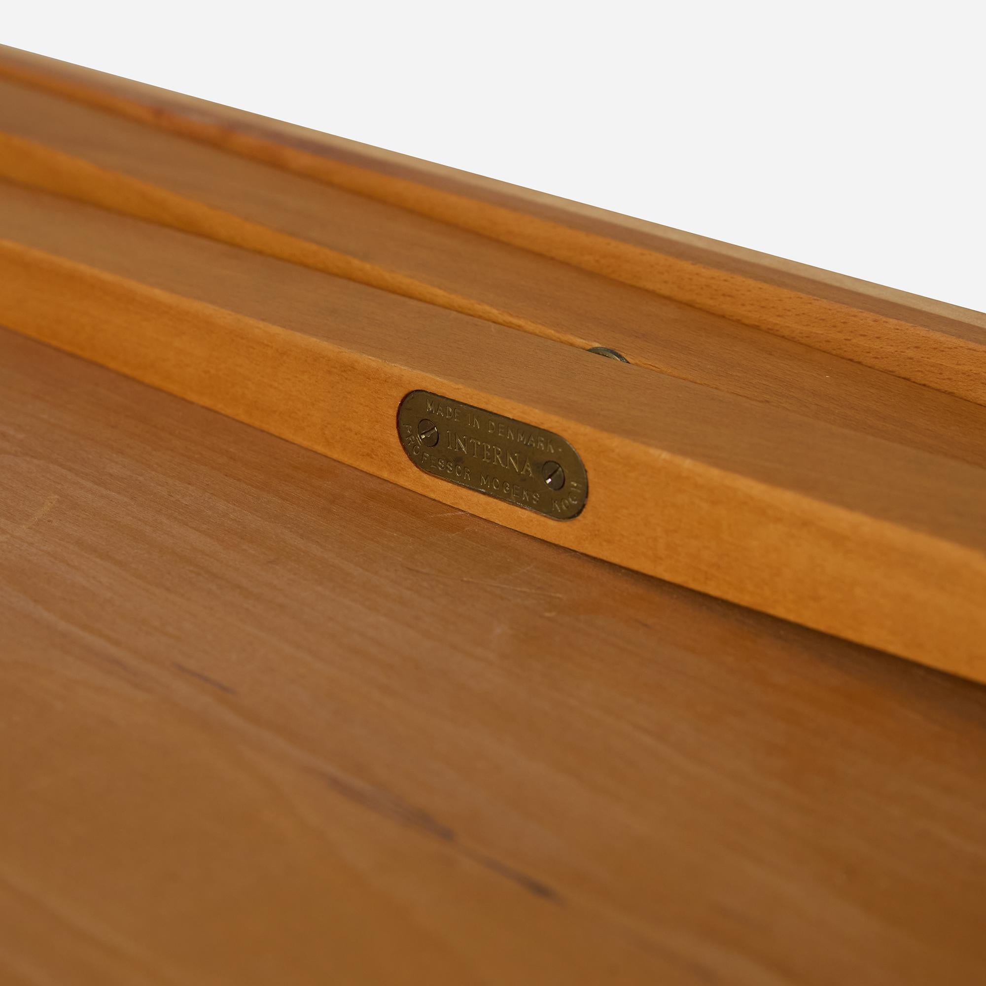 Folding Beech Table by Mogens Koch for Rud Rasmussen For Sale 1