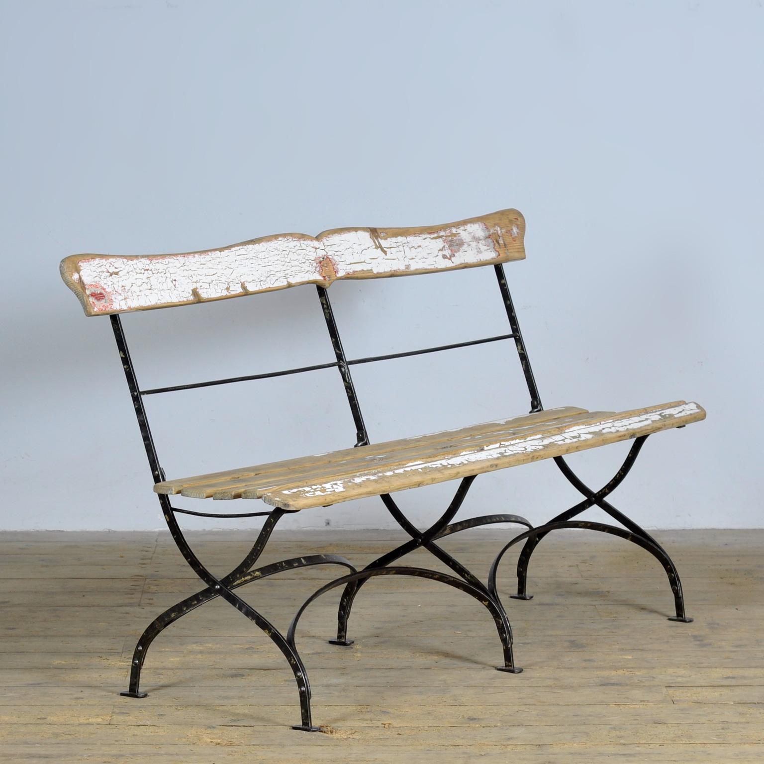 Rustic Folding bench, circa 1900 For Sale