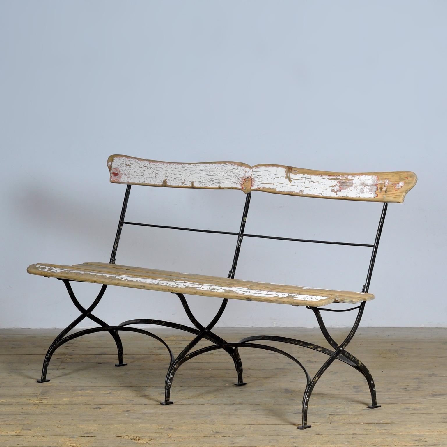 French Folding bench, circa 1900 For Sale