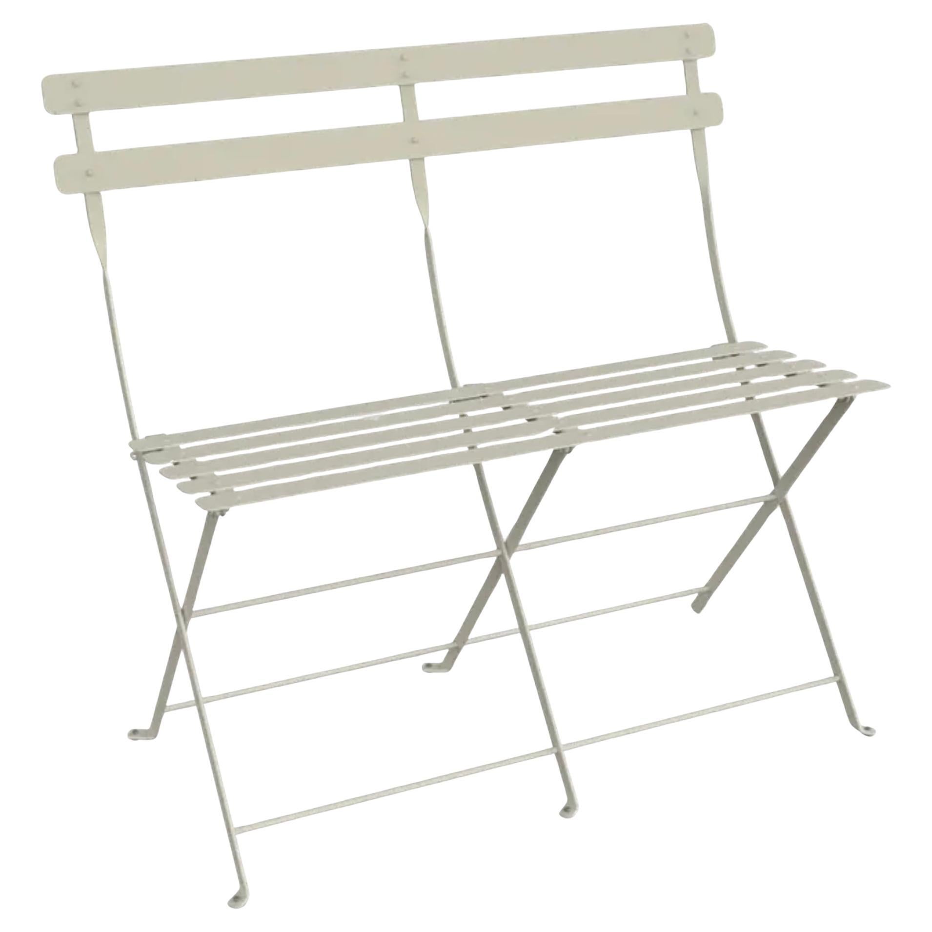 Folding bench Fermob Bistro 2-Seater ottoman - Clay Grey For Sale